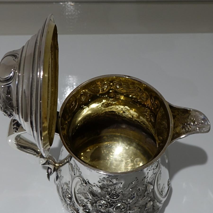 Late 19th Century Antique Victorian Sterling Silver Flagon London 1882 Aldwinckle & Slater For Sale