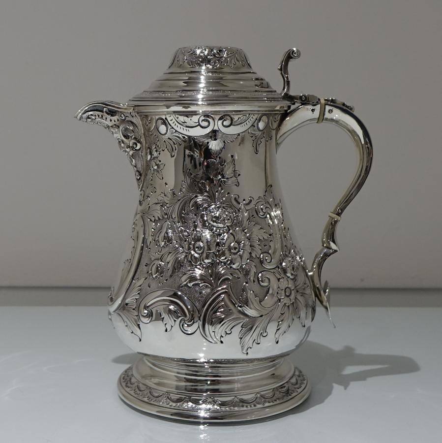 Antique Victorian Sterling Silver Flagon London 1882 Aldwinckle & Slater For Sale 2