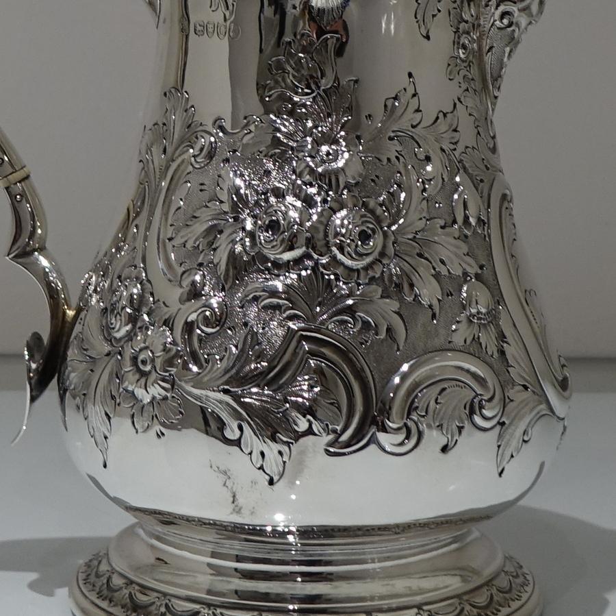 Antique Victorian Sterling Silver Flagon London 1882 Aldwinckle & Slater For Sale 4