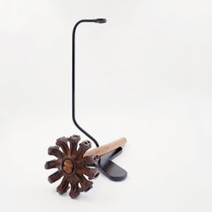 19th c Antique Wood Log Marking Tool Hammer on base