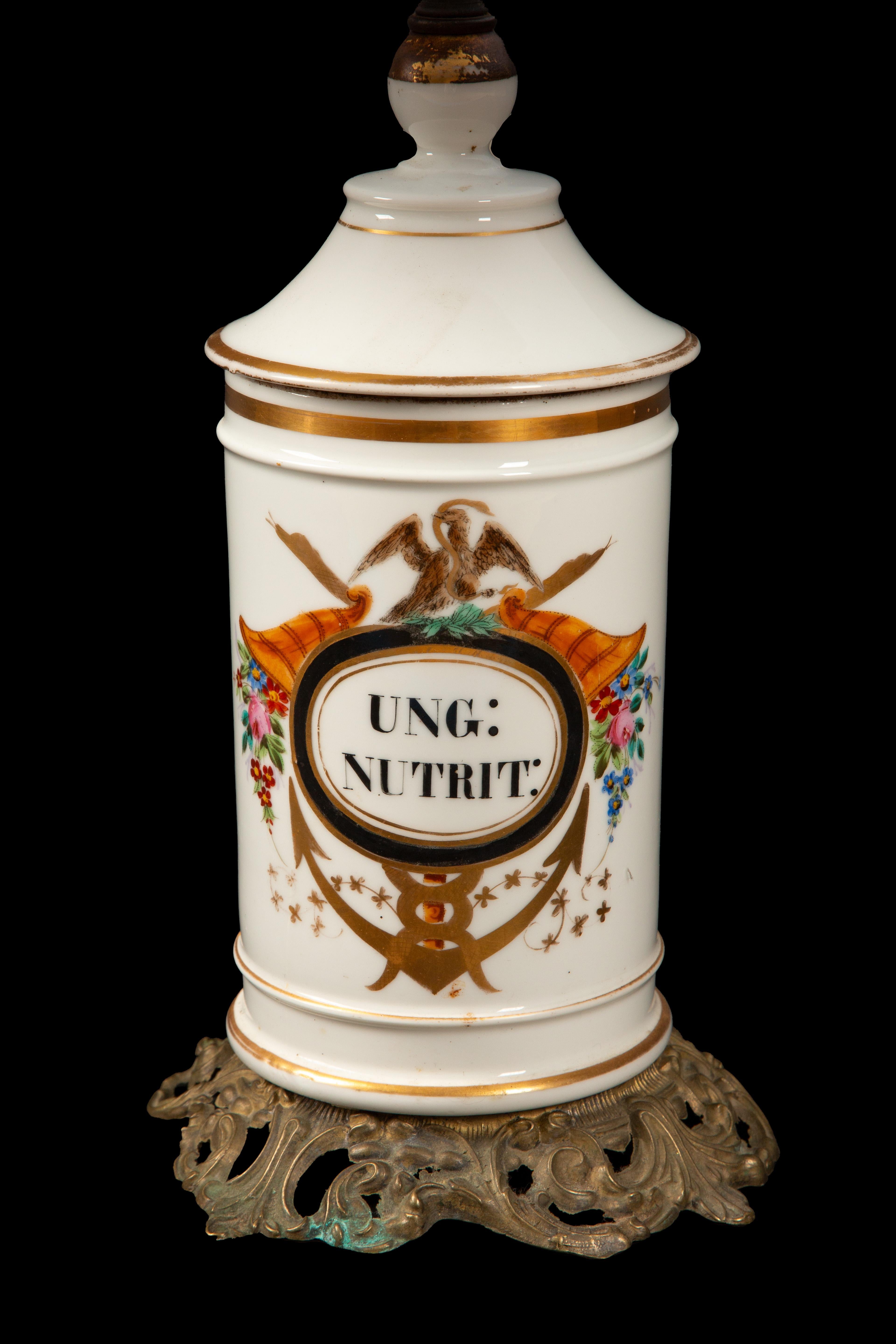 Napoleon III 19th C. Apothecary Jar Mounted as a Lamp- 22.5H