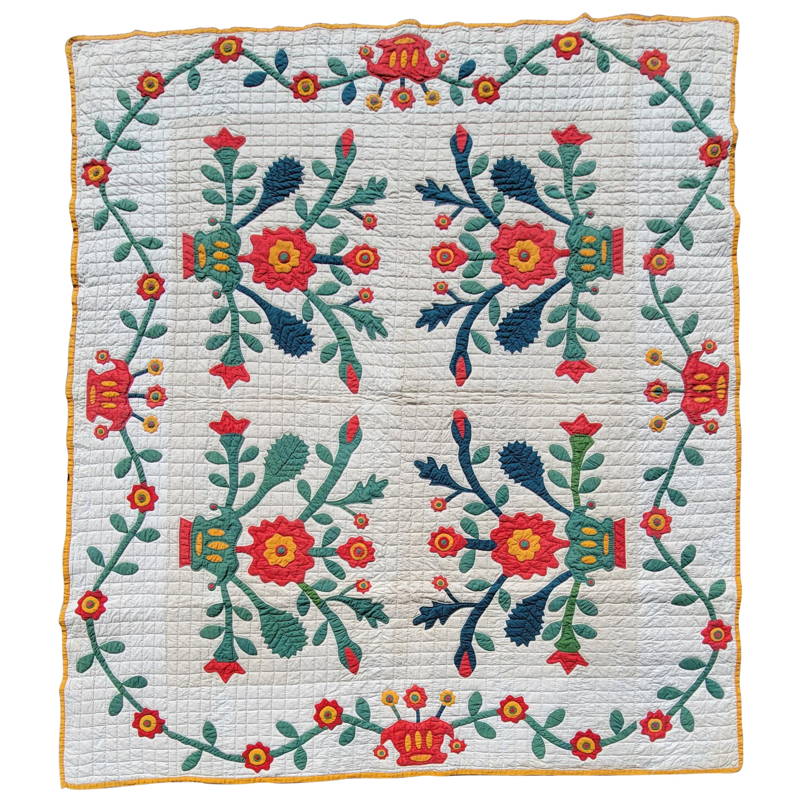 19th C Applique Quilt from Pennsylvania
