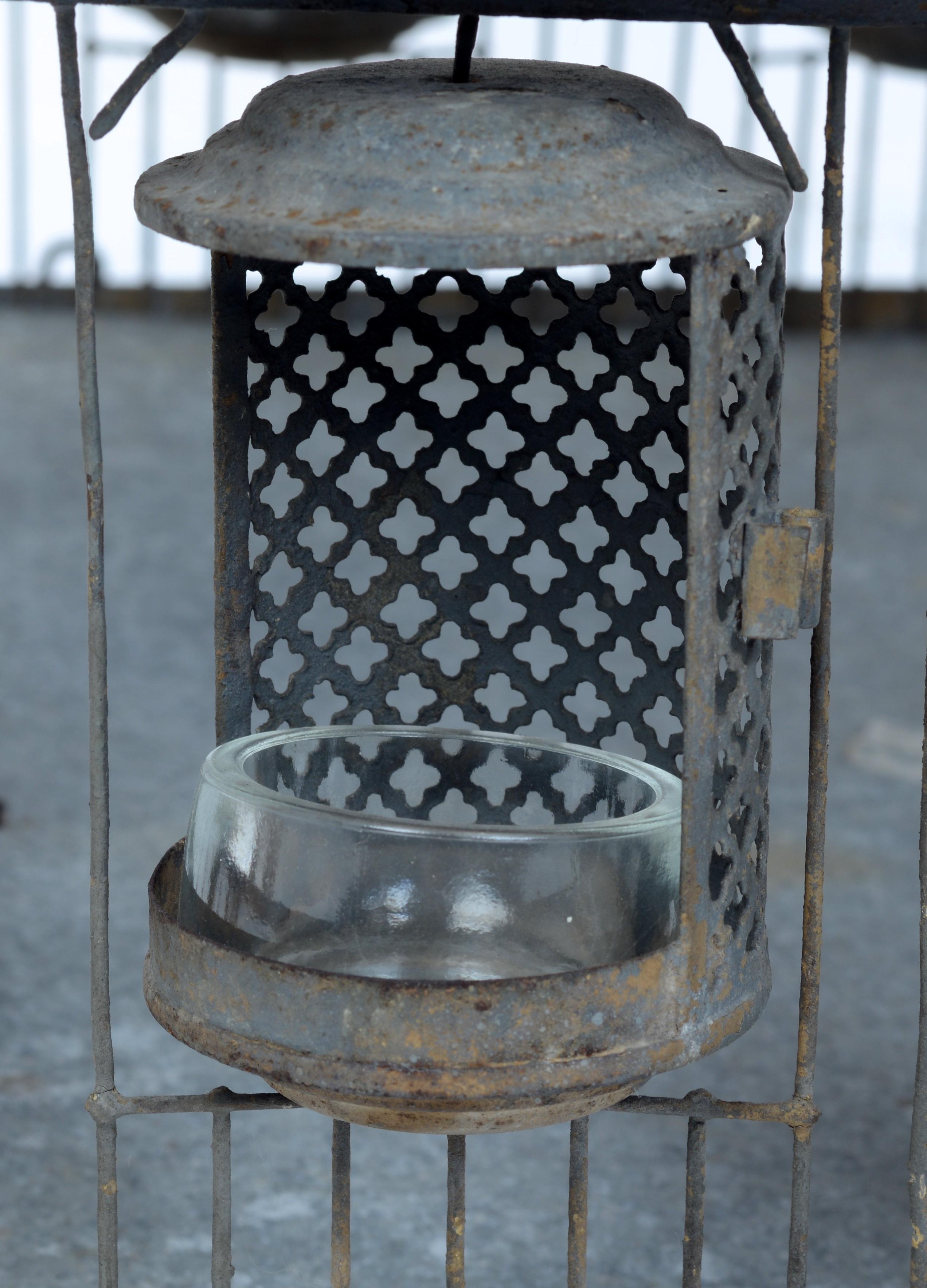 19th c Archietectural American Adirondack Lodge Folk Art Birdcage Old Blue Paint For Sale 4