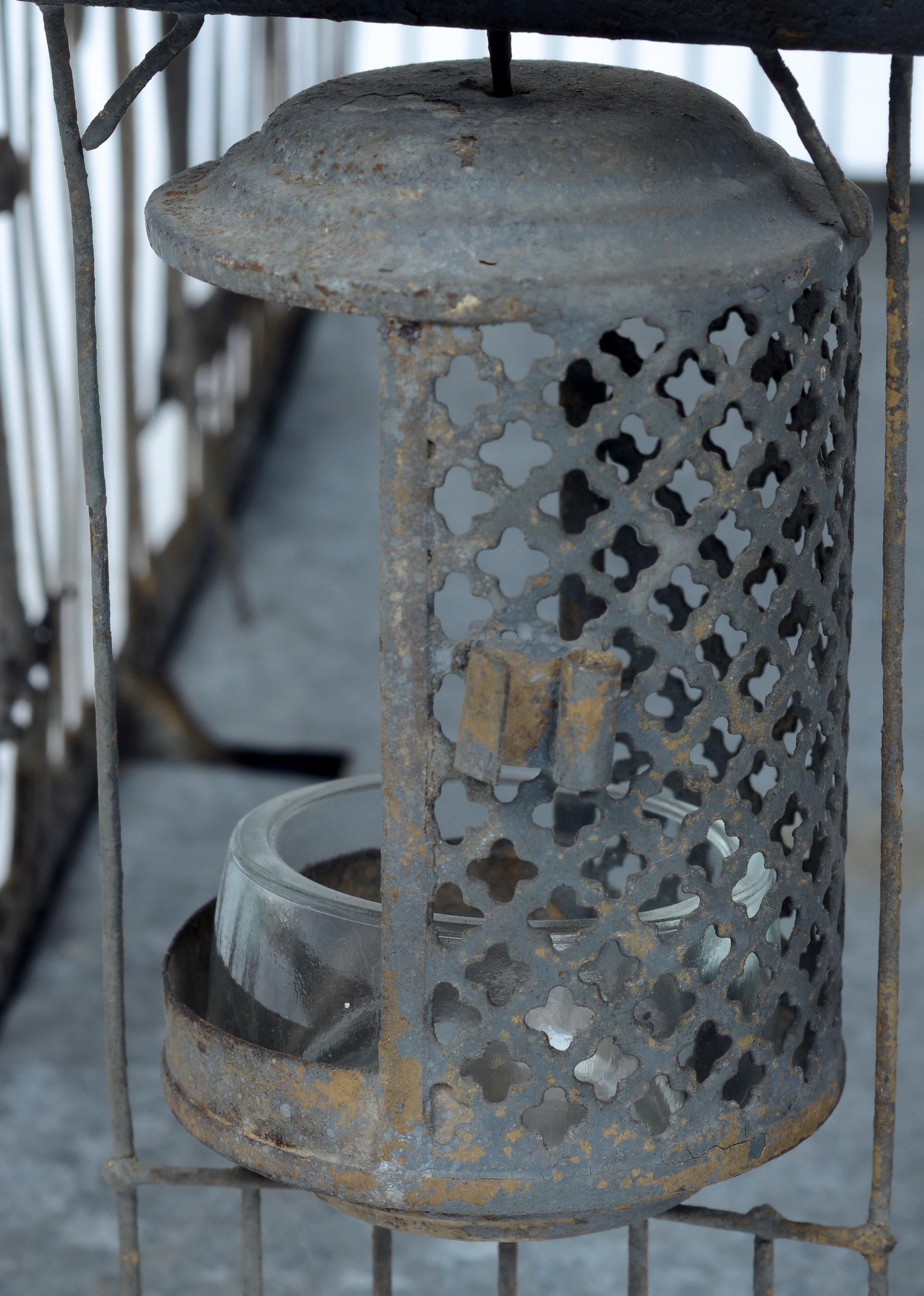 19th c Archietectural American Adirondack Lodge Folk Art Birdcage Old Blue Paint For Sale 5