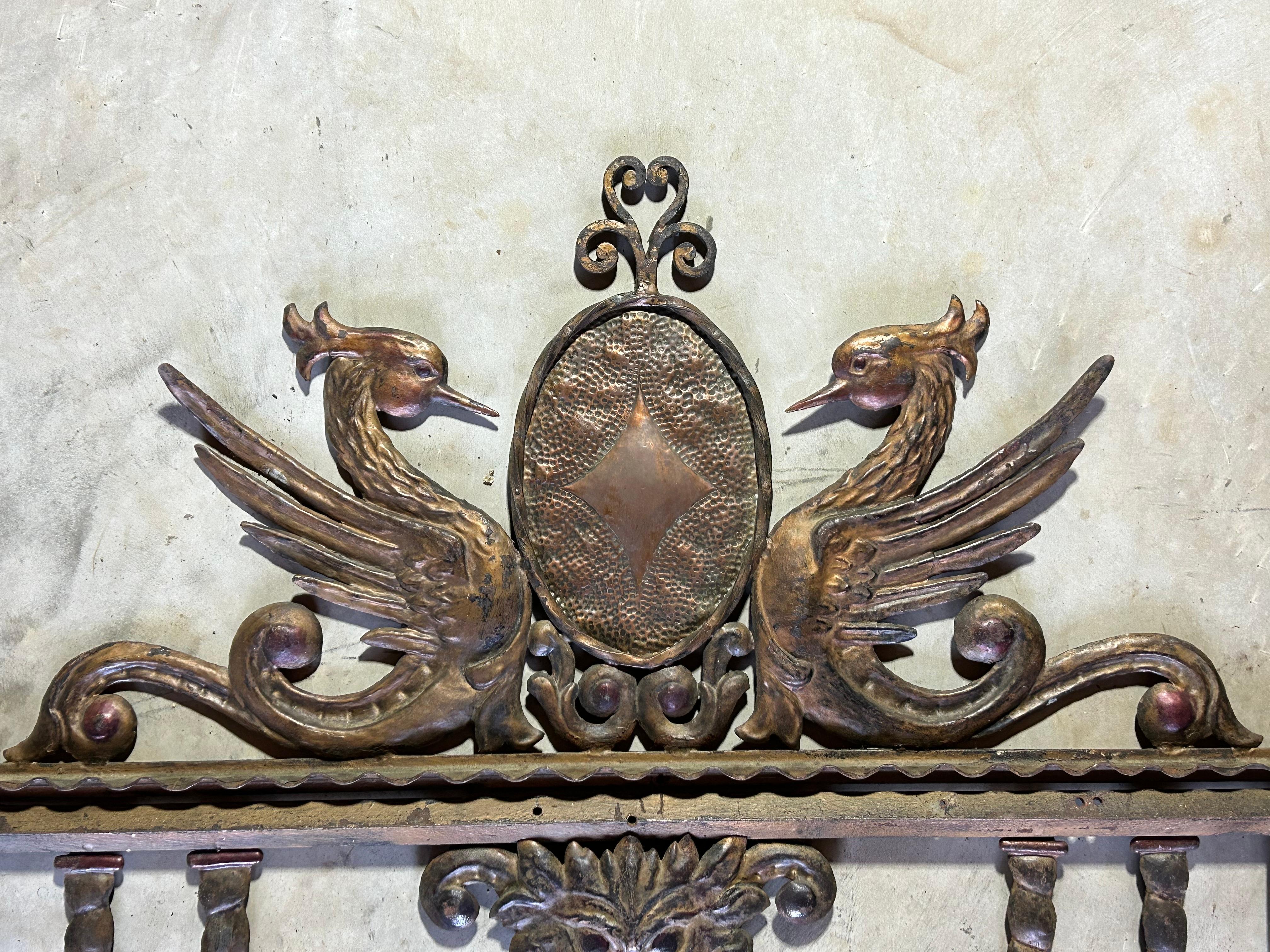 Iron 19th c Architectural Entranceway Coat Rack For Sale