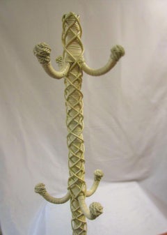 19th Century Art Nouveau Fancy Braided Wicker Hat or Coat Stand
