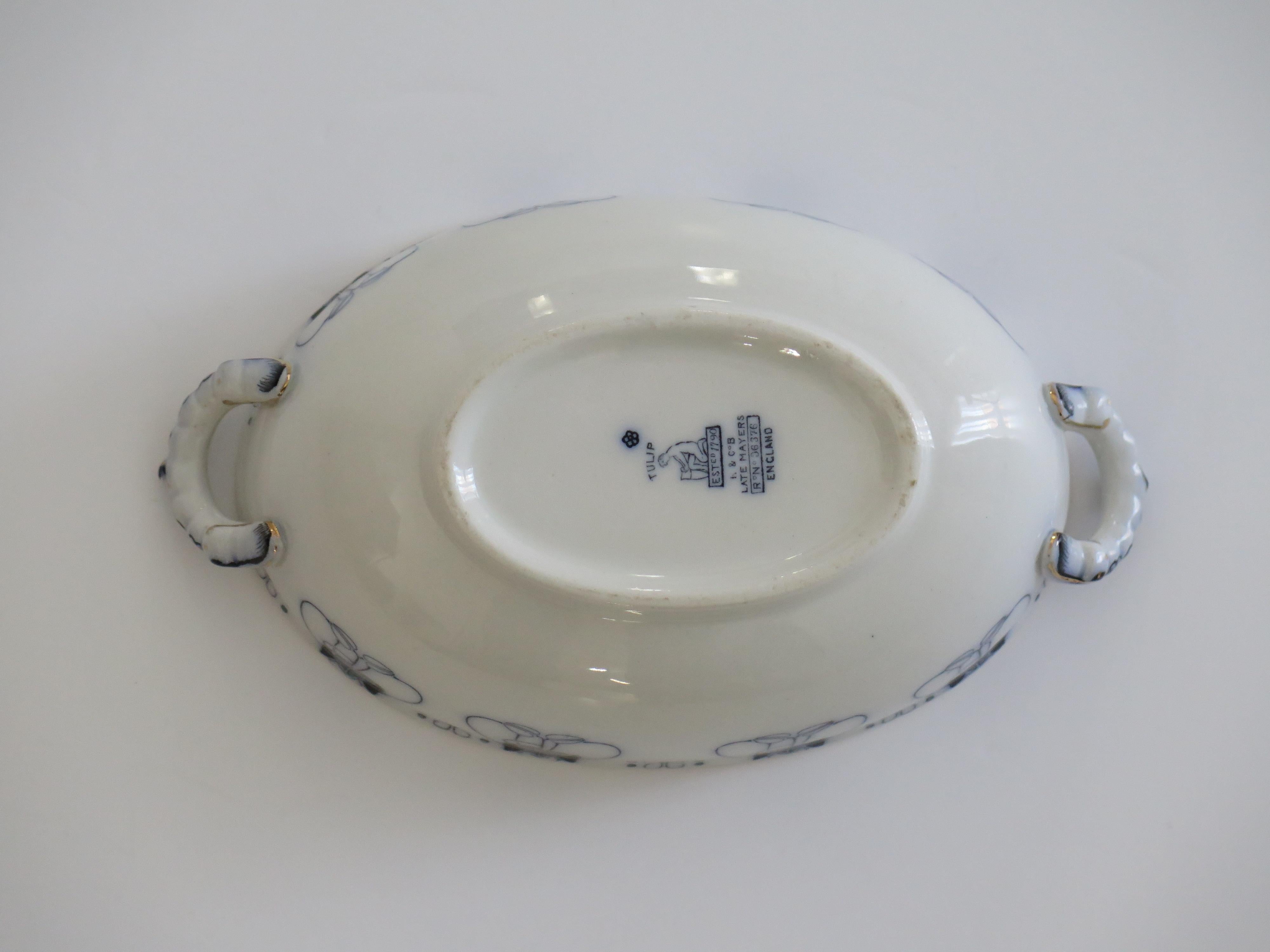 Soupière Tulipe bleue et blanche ART NOUVEAU du 19ème siècle, Keeling & Co, vers 1887 en vente 5