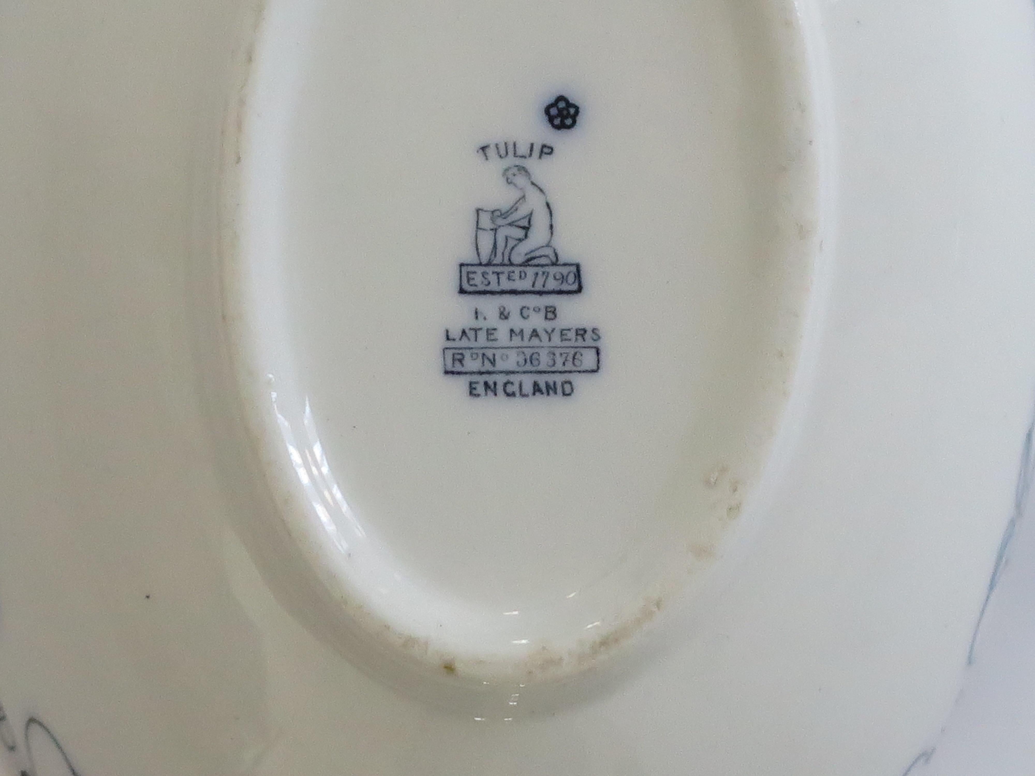 Soupière Tulipe bleue et blanche ART NOUVEAU du 19ème siècle, Keeling & Co, vers 1887 en vente 6