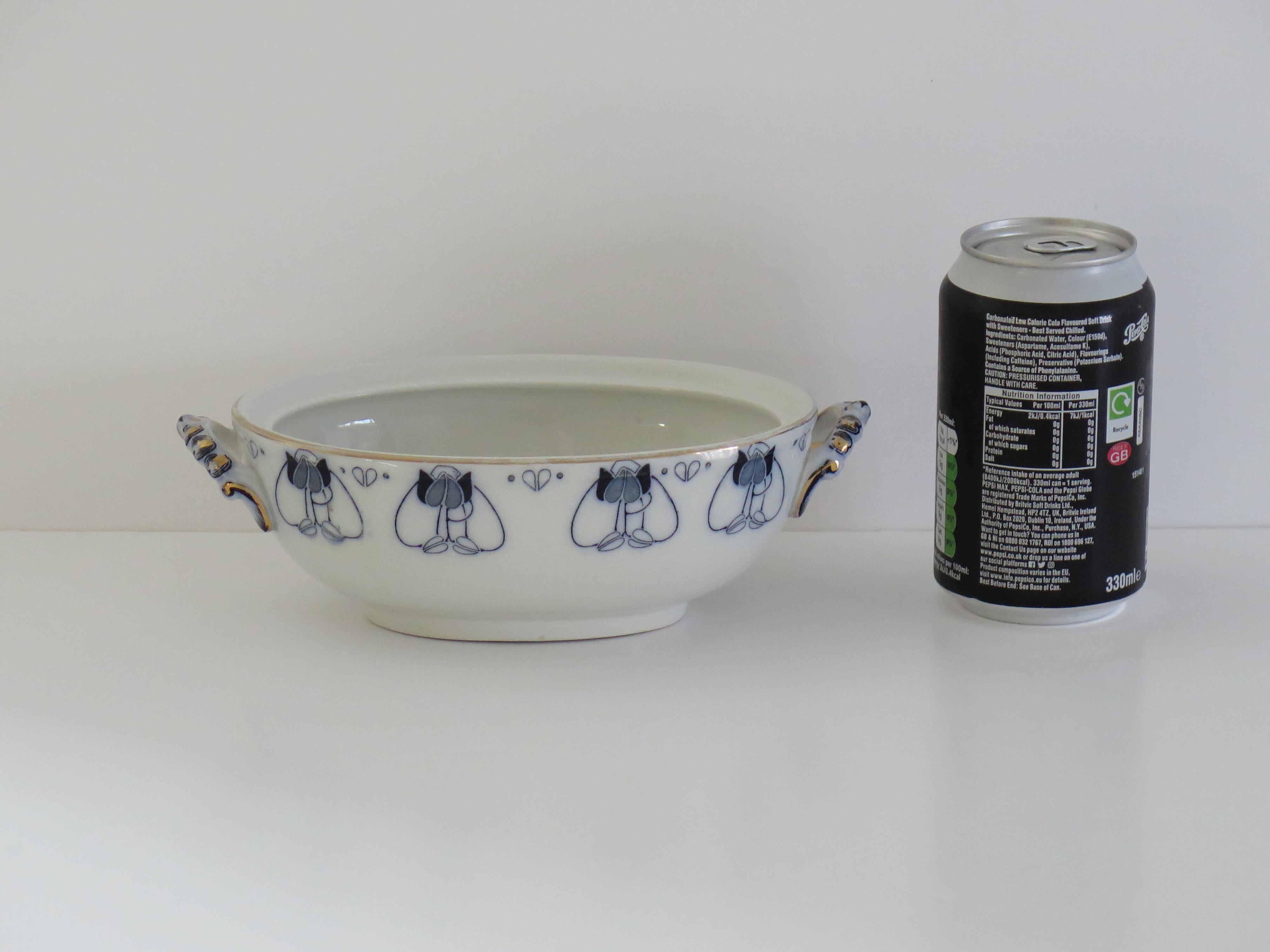Soupière Tulipe bleue et blanche ART NOUVEAU du 19ème siècle, Keeling & Co, vers 1887 en vente 7