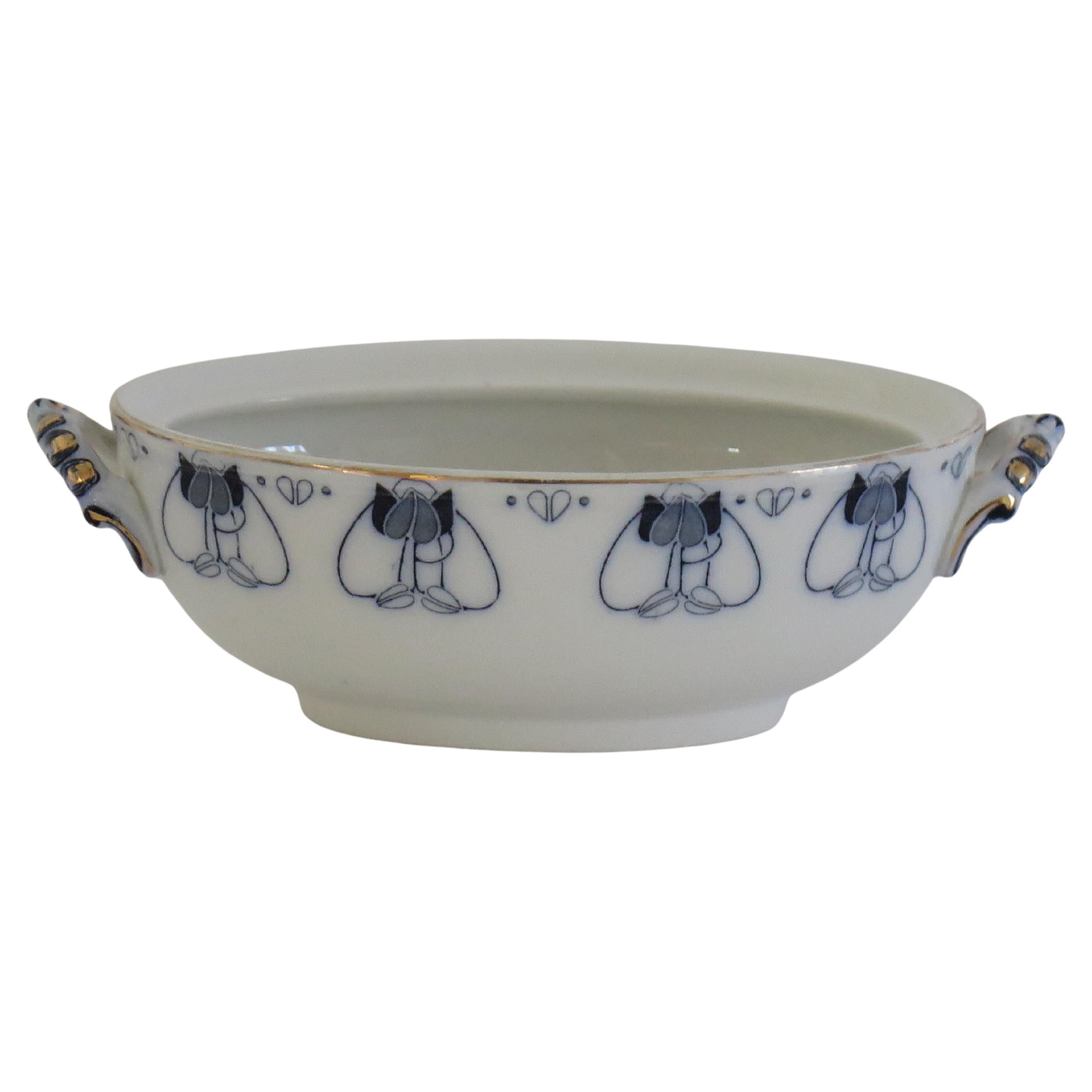 Soupière Tulipe bleue et blanche ART NOUVEAU du 19ème siècle, Keeling & Co, vers 1887 en vente