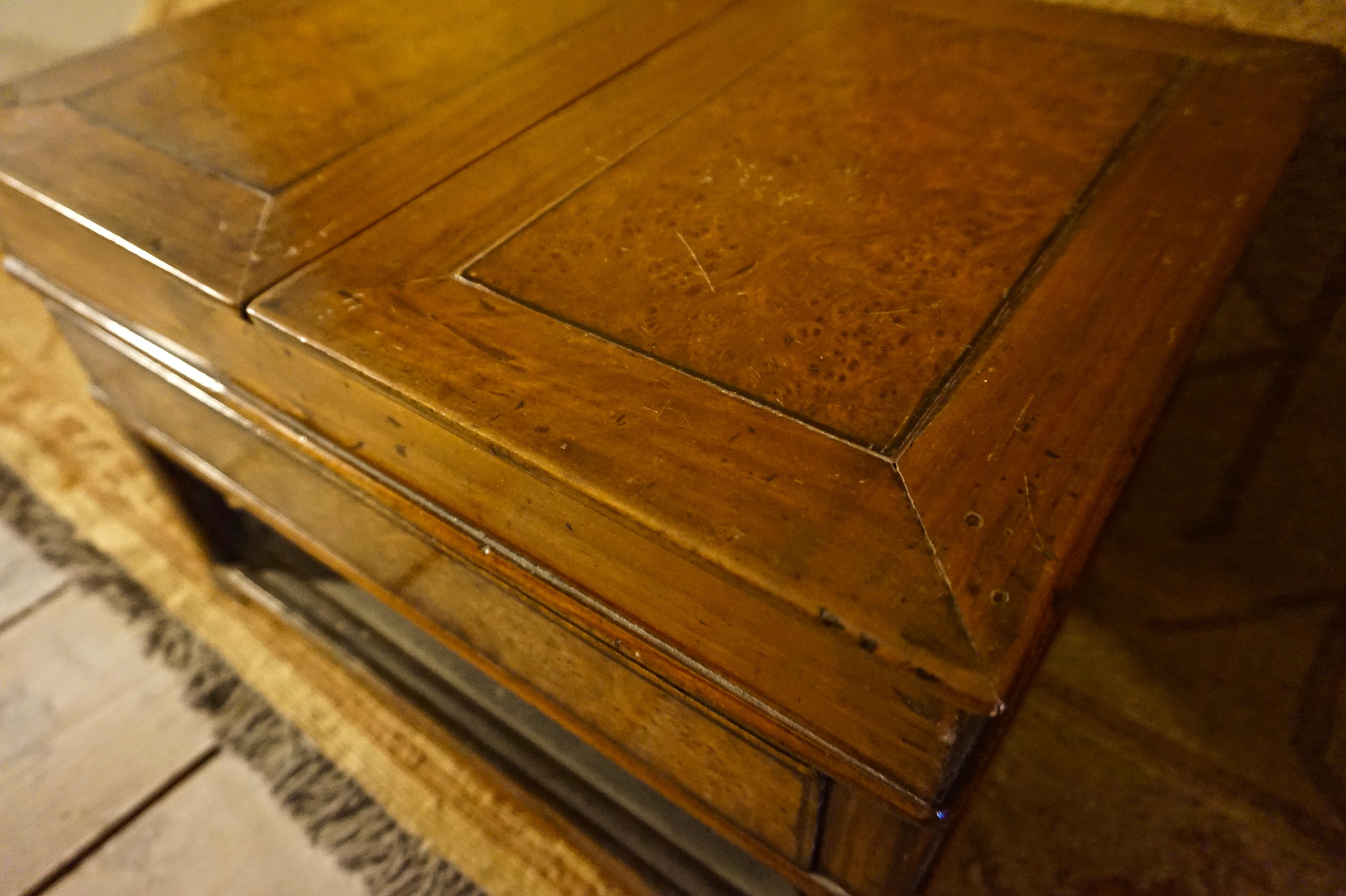 Joinery 19th Century Asian Burl Wood & Elmwood Scholar's Lap Floor Desk Stationary Table