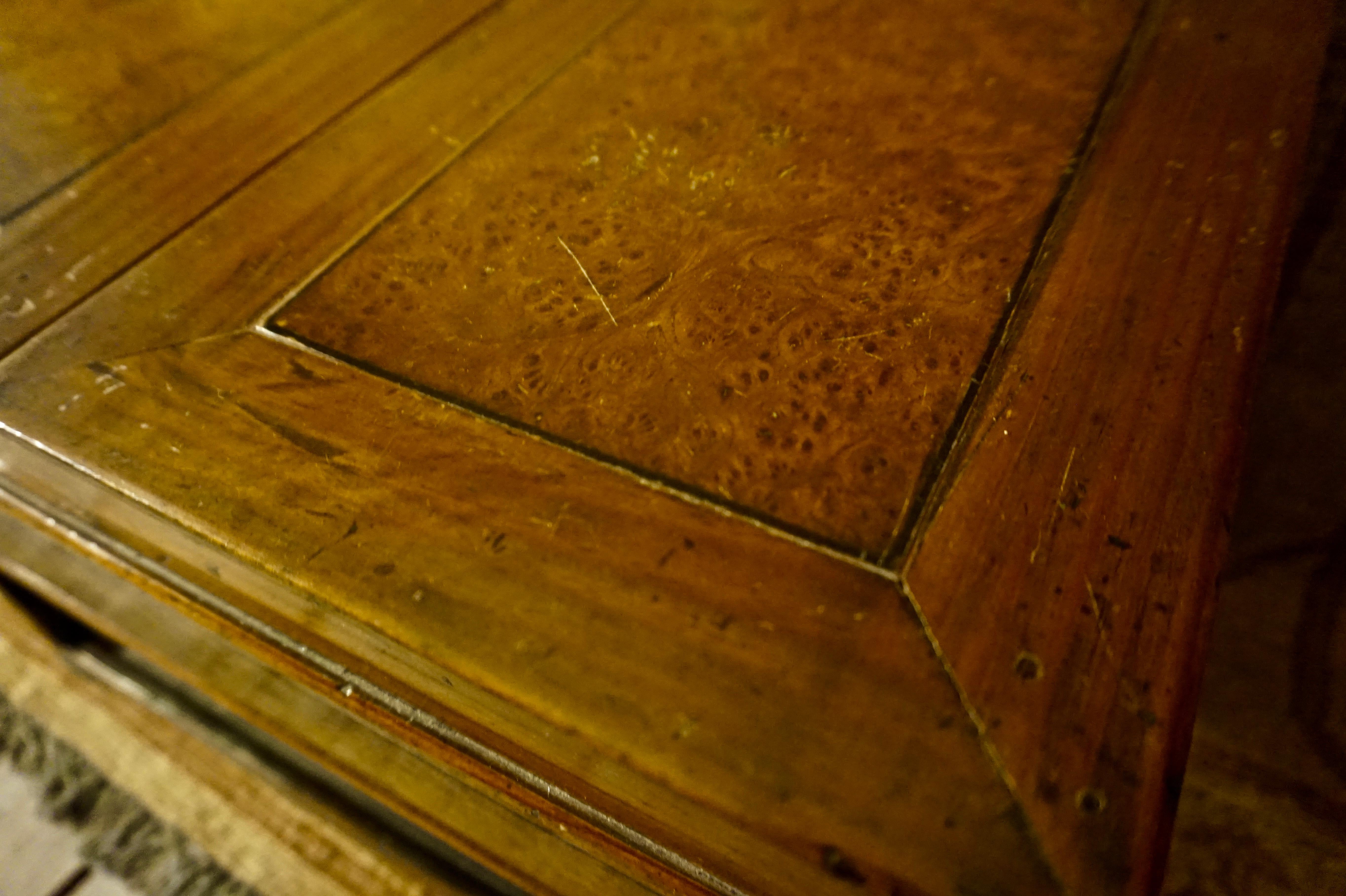 19th Century Asian Burl Wood & Elmwood Scholar's Lap Floor Desk Stationary Table In Fair Condition In Vancouver, British Columbia