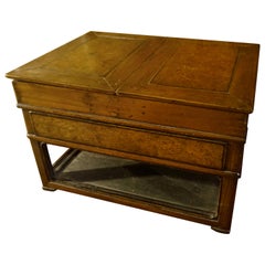 Antique 19th Century Asian Burl Wood & Elmwood Scholar's Lap Floor Desk Stationary Table