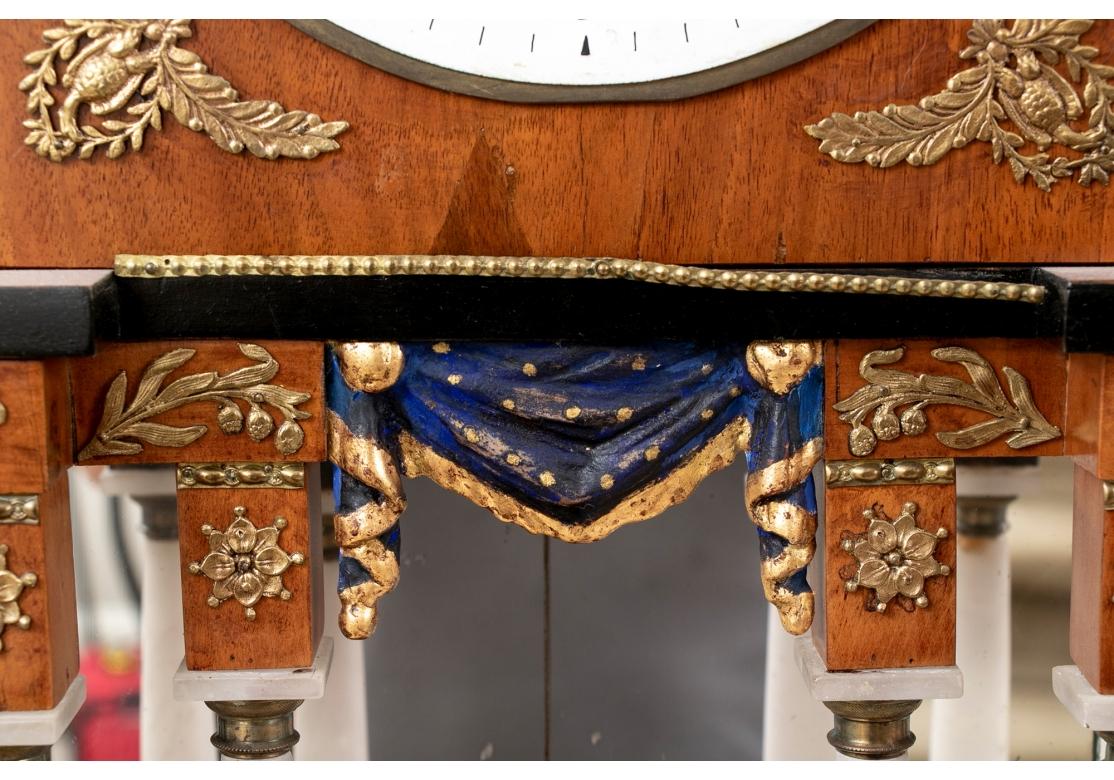 19th Century Atrium Form Dutch Fruitwood Gilt Metal Mantel Clock For Sale 5
