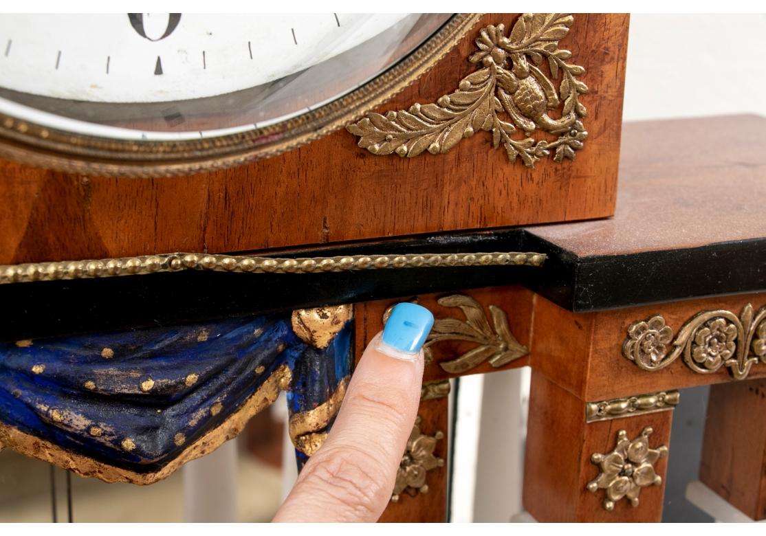 19. Jahrhundert Atrium Form holländischen Obstholz vergoldet Metall Mantel Uhr im Angebot 8