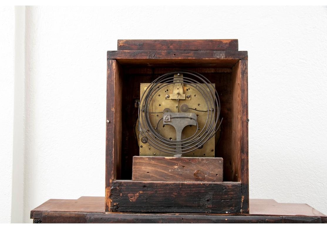 19. Jahrhundert Atrium Form holländischen Obstholz vergoldet Metall Mantel Uhr im Angebot 13