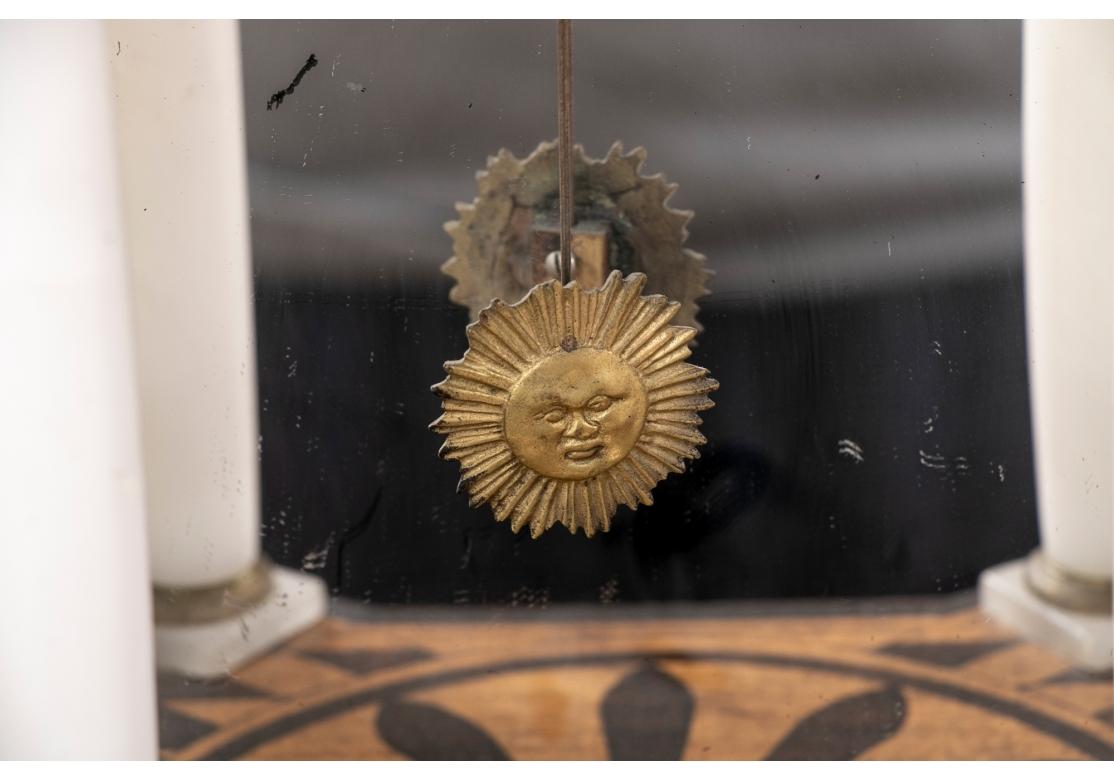 19th Century Atrium Form Dutch Fruitwood Gilt Metal Mantel Clock For Sale 3