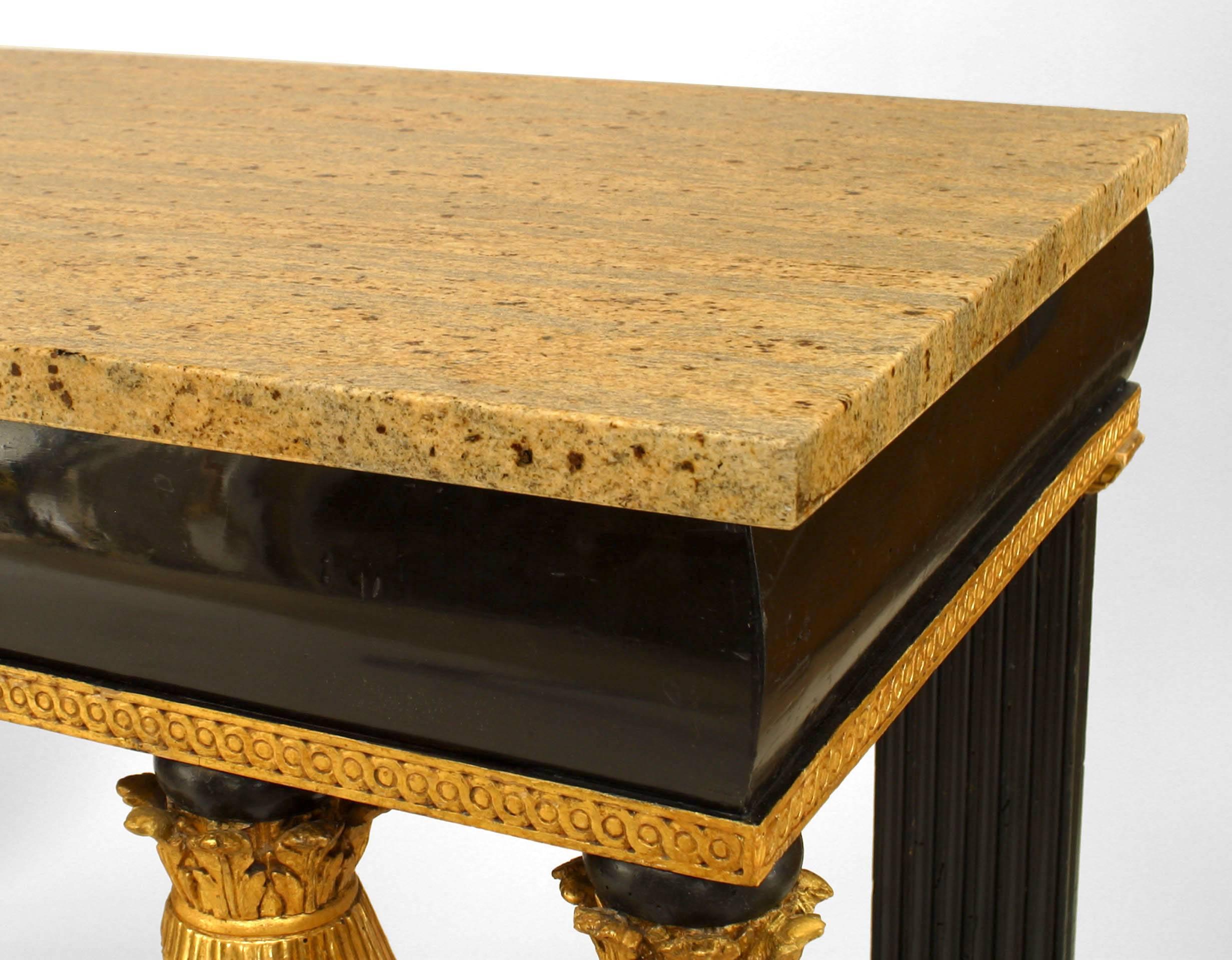Neoclassical 19th c. Austrian Neoclassic Gilt and Marble Console