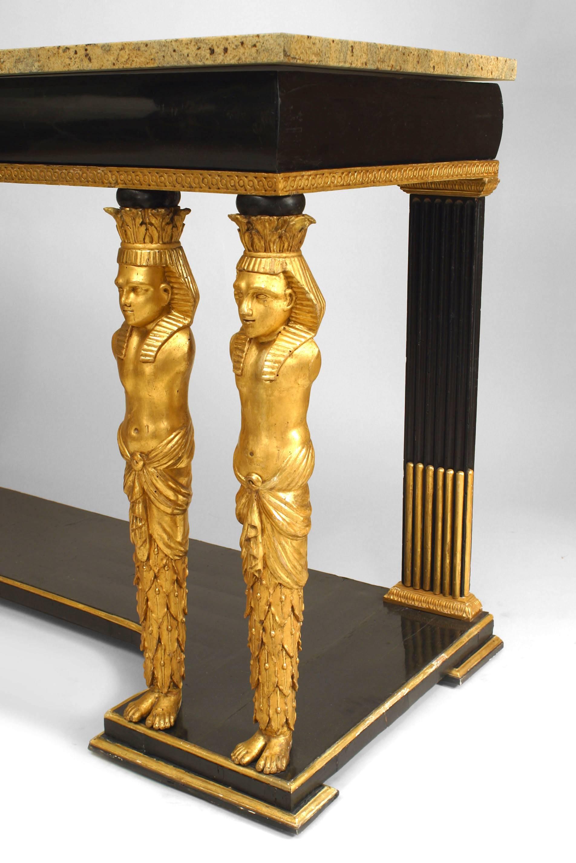 19th c. Austrian Neoclassic Gilt and Marble Console In Good Condition In New York, NY