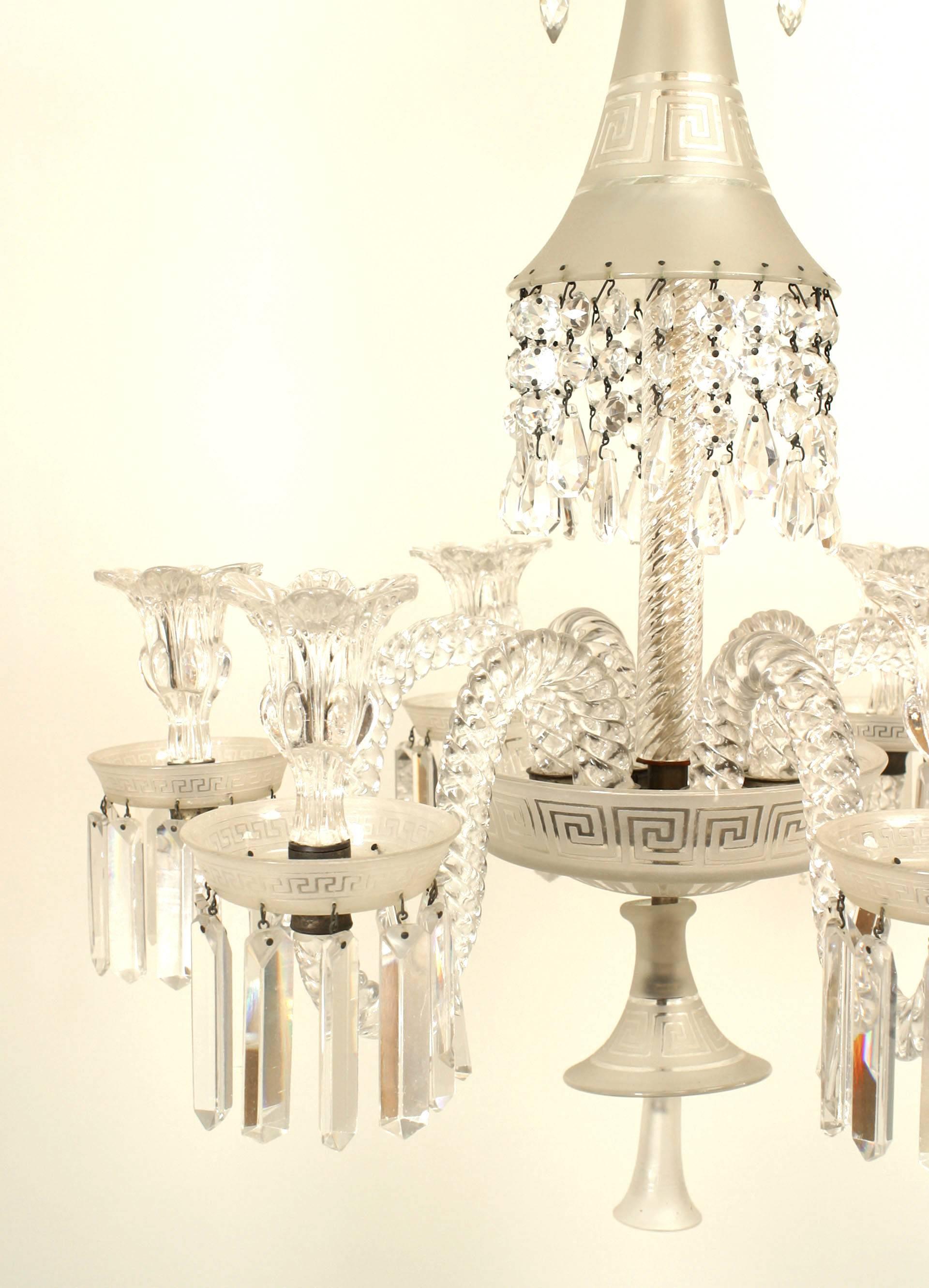 6 arm crystal chandelier