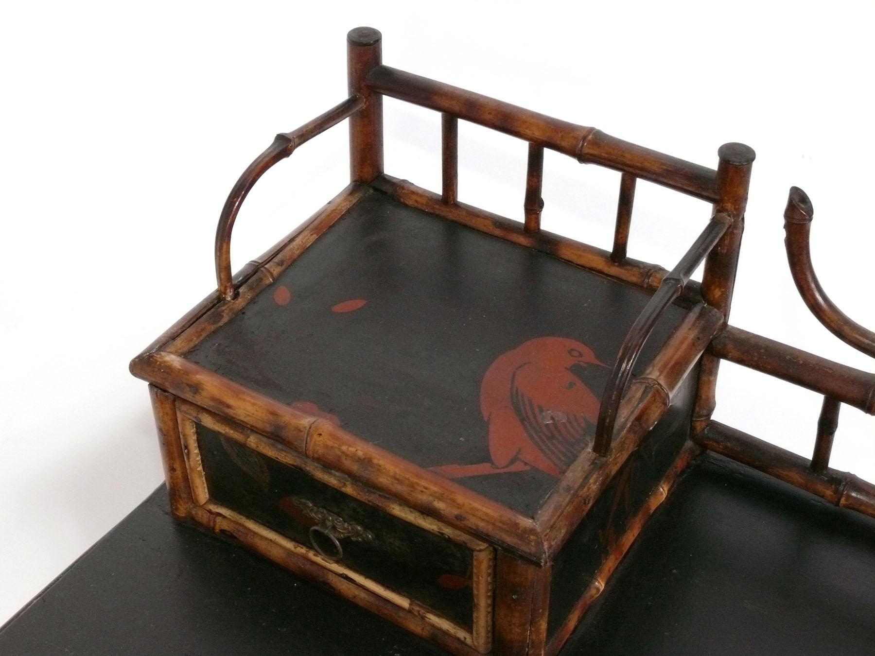 19th Century 19th C. Bamboo Chinoiserie Desk
