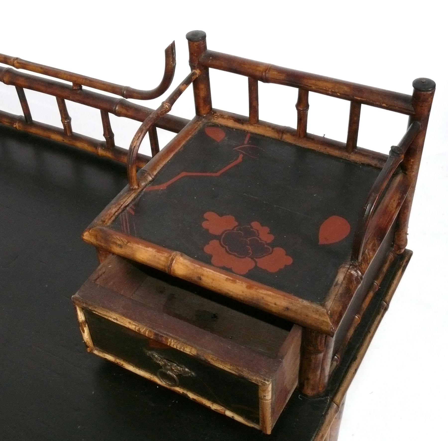 19th C. Bamboo Chinoiserie Desk 1