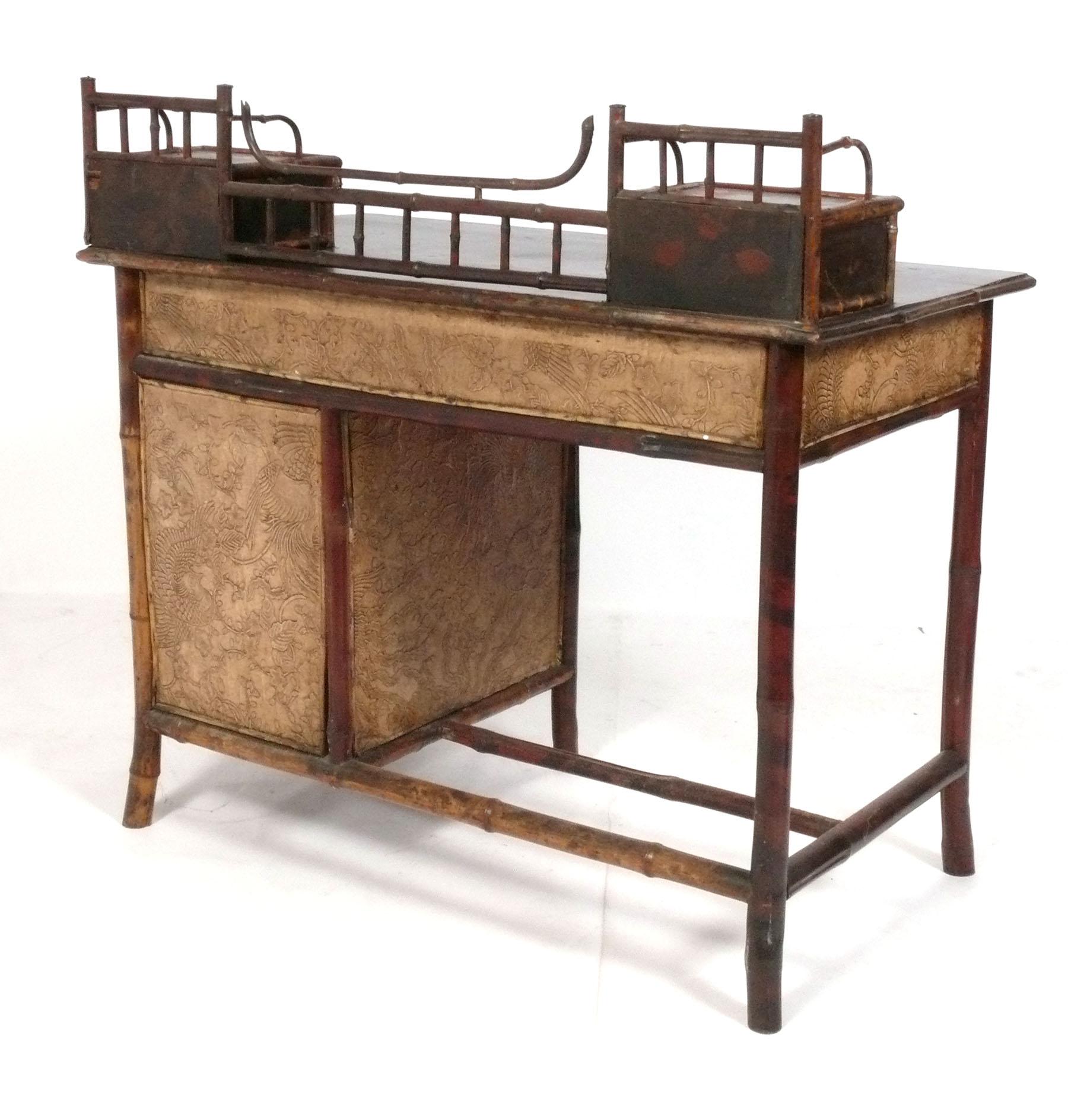 19th C. Bamboo Chinoiserie Desk 2