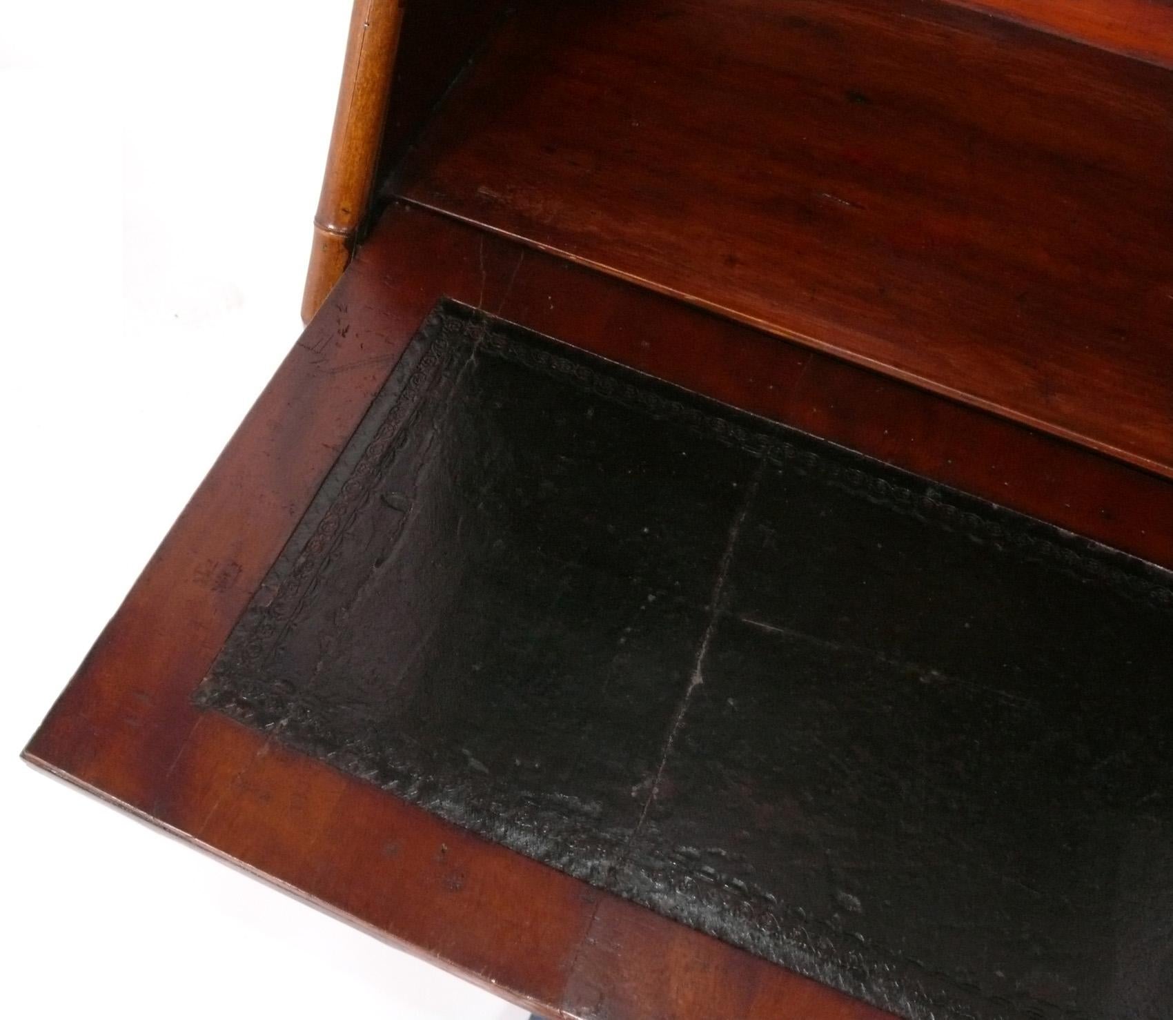 19th C. Bamboo Chinoiserie Secretary or Cabinet 3