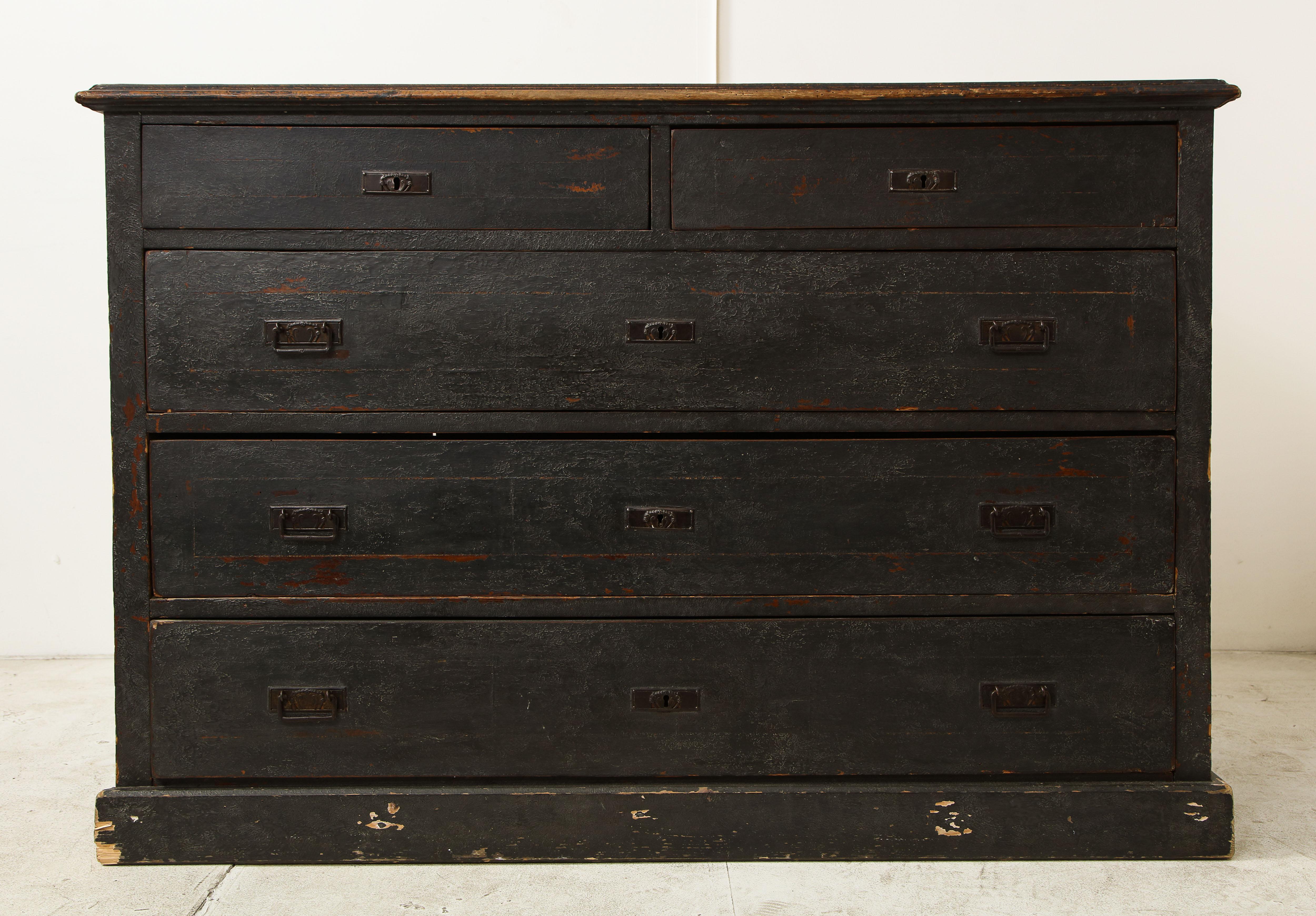 19th Century Belgian Painted Wood Chest of Drawers 7