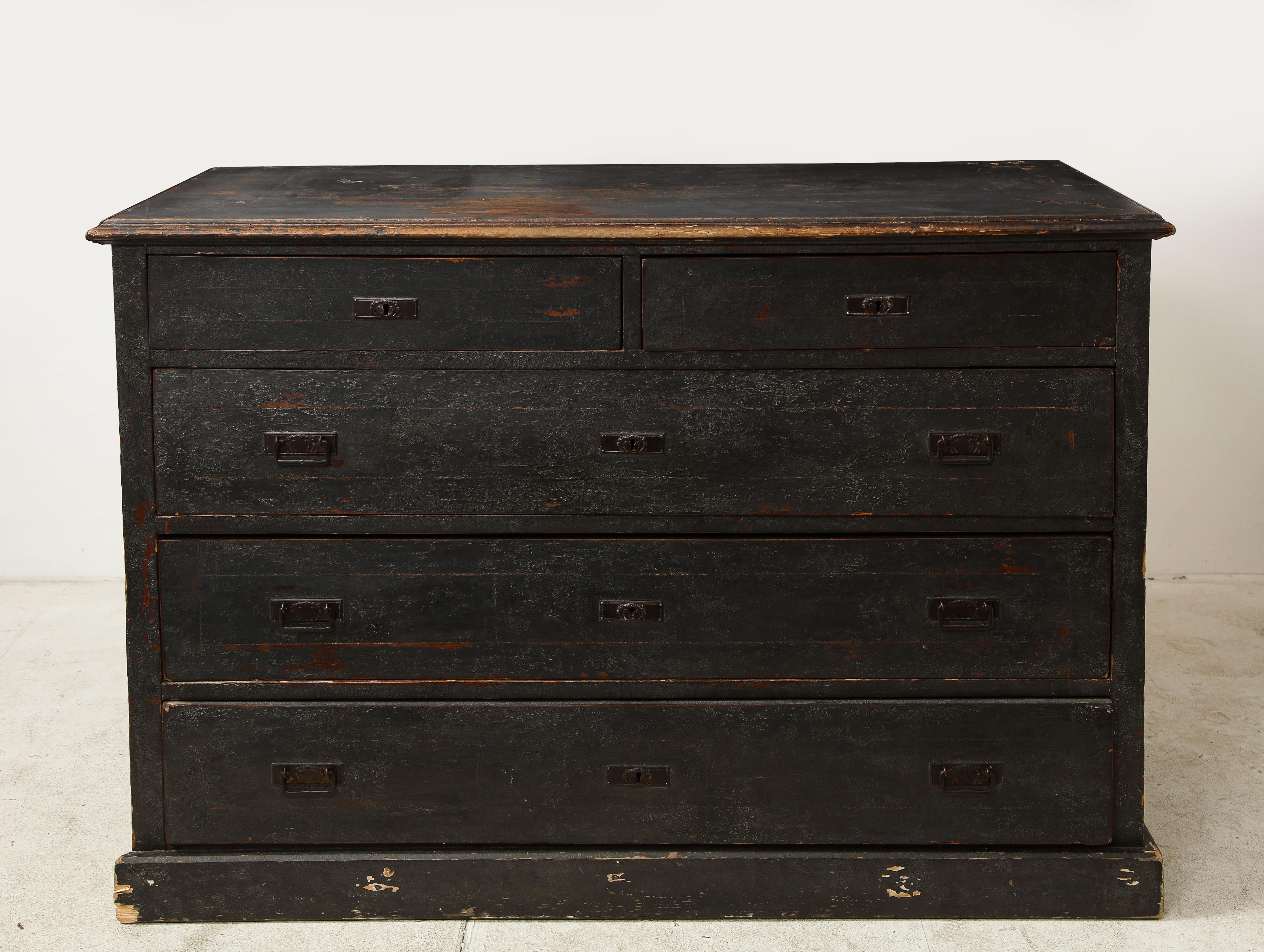 19th Century Belgian Painted Wood Chest of Drawers 11