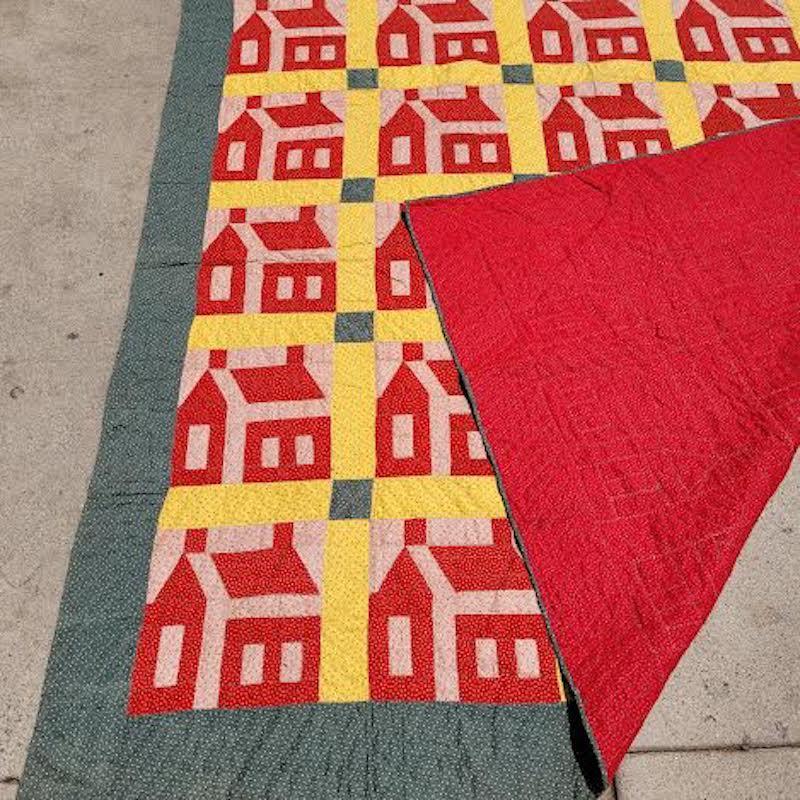 Country 19th C Berks County Pennsylvania School House Quilt For Sale