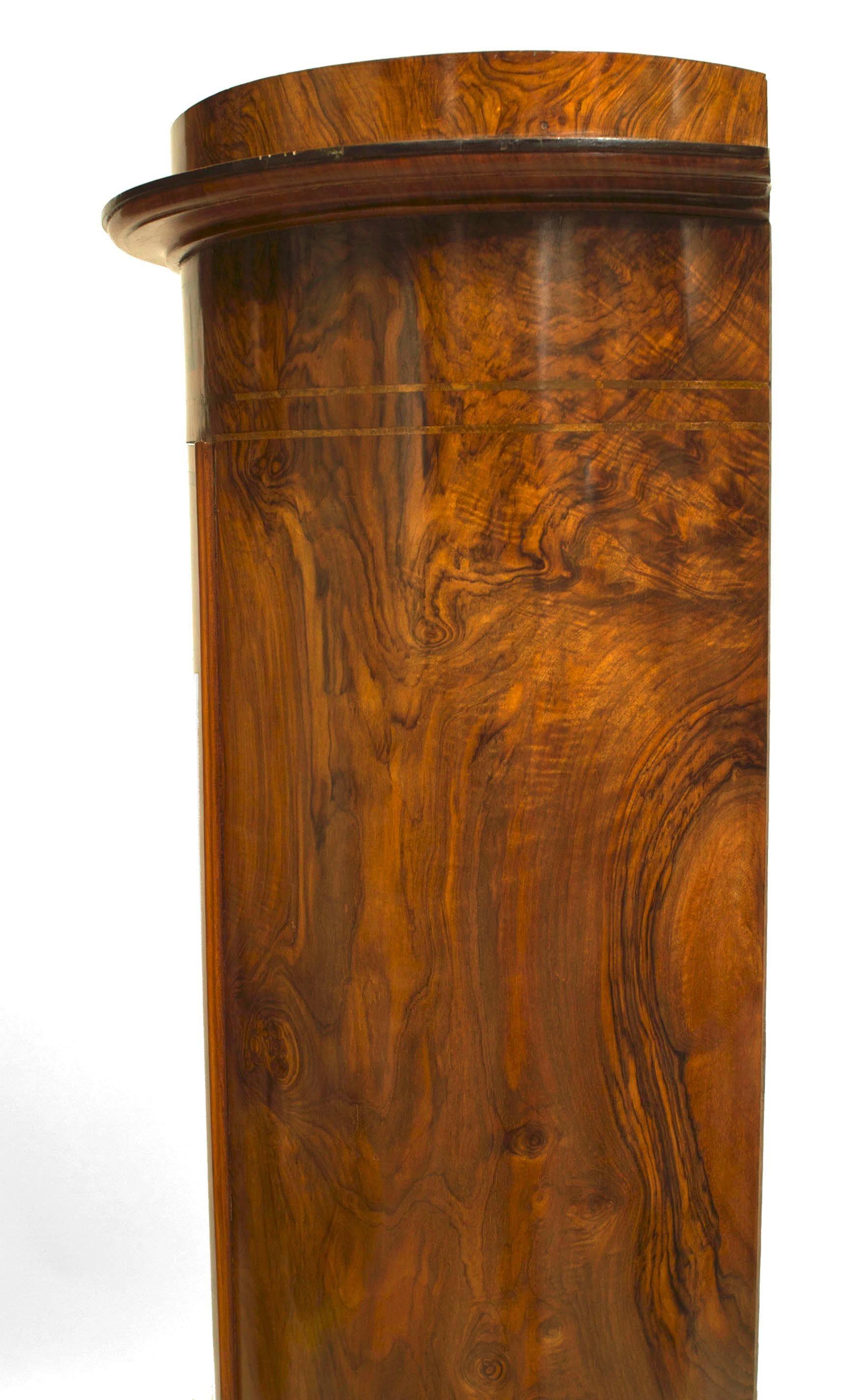 Biedermeier Burl Walnut Pedestal Cabinet For Sale 2