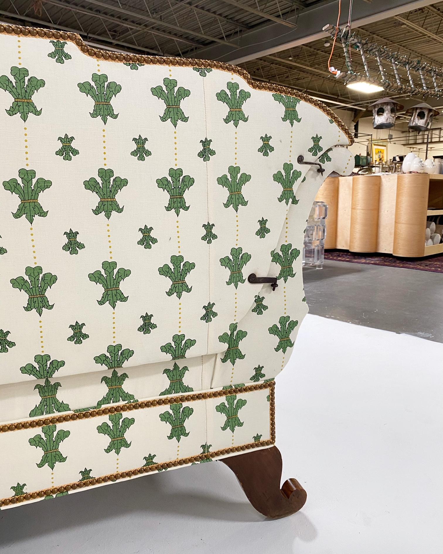 Canapé Biedermeier du 19ème siècle en noyer ébénisé avec fleurs florentines de Beata Heuman Bon état - En vente à SAINT LOUIS, MO