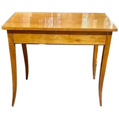 19th c. Biedermeier Fruitwood Side Table