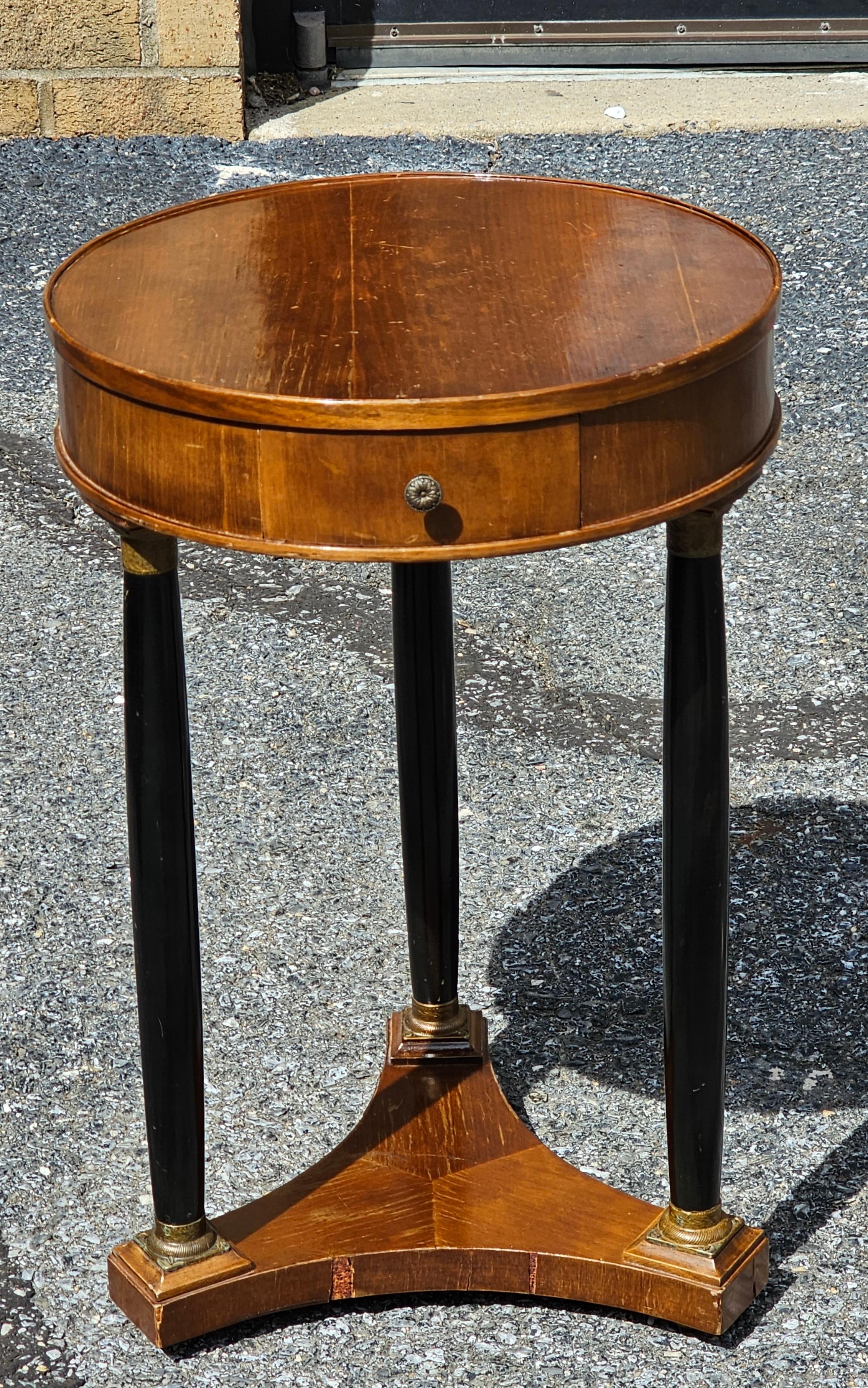 19th C. Biedermeier Partial Ebonized and Bronze Mount Side Table or Candle Stand.
Measures 13.5