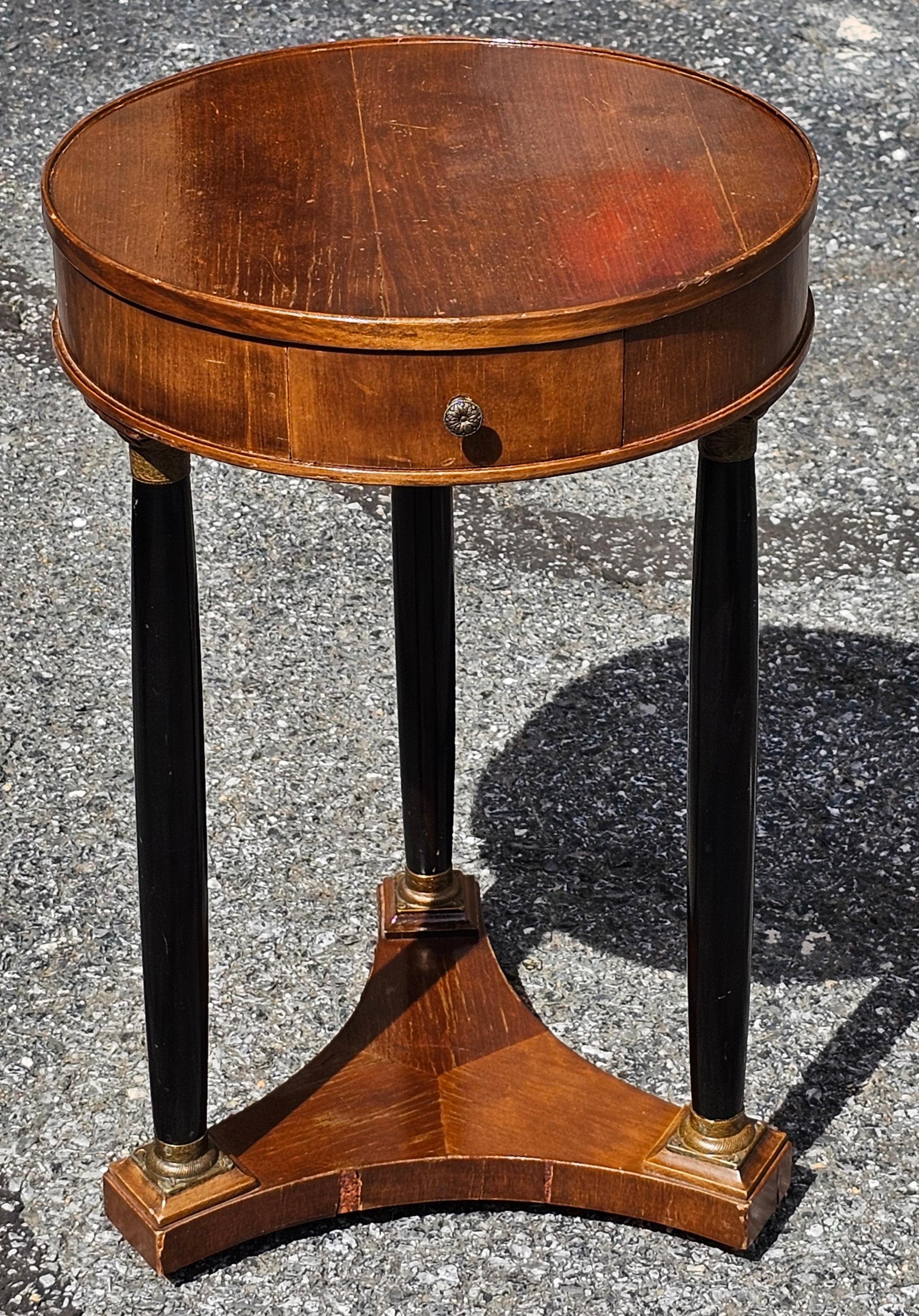 Other 19th C. Biedermeier Partial Ebonized and Bronze Mount Side Table or Candle Stand For Sale