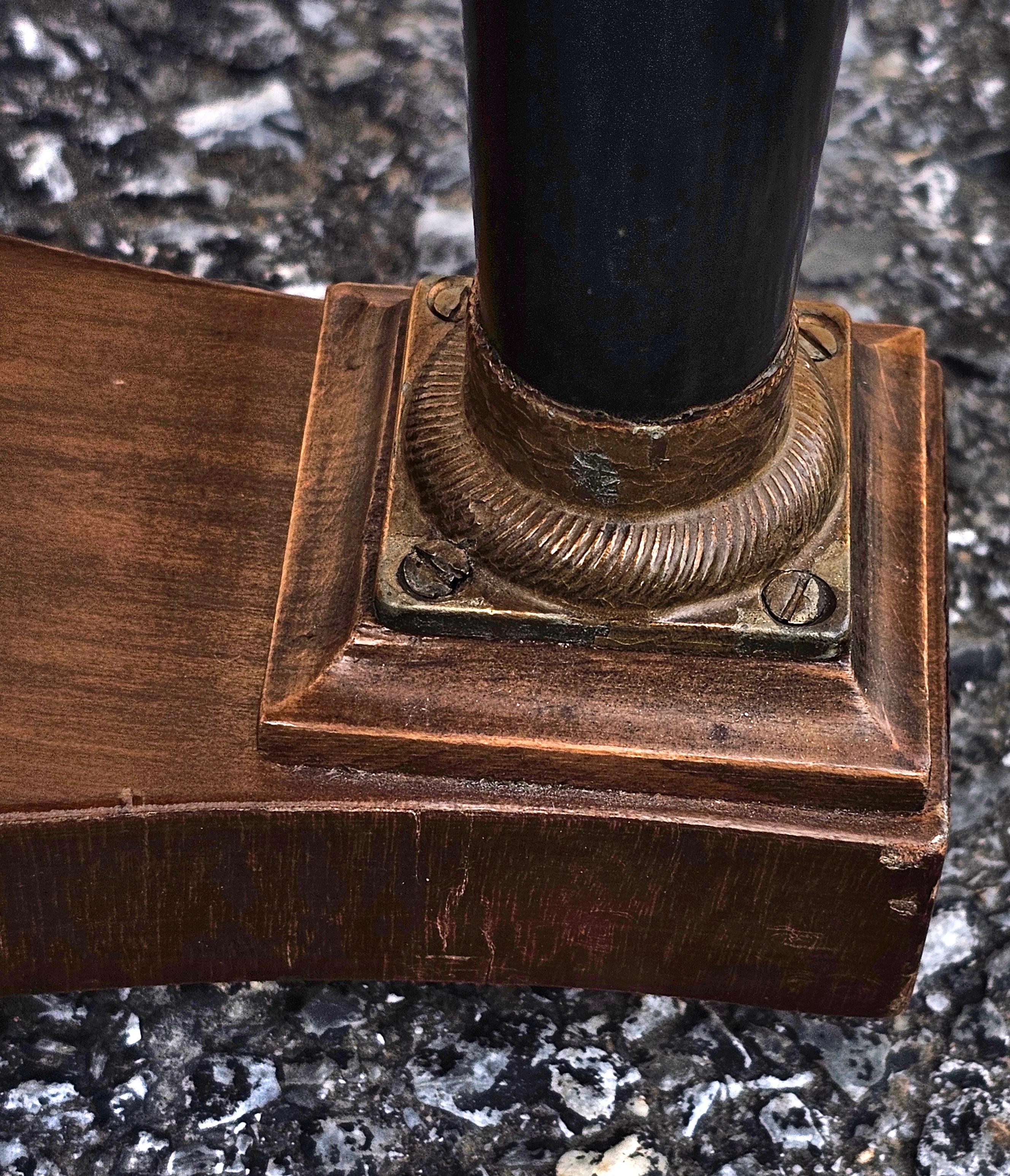 Fruitwood 19th C. Biedermeier Partial Ebonized and Bronze Mount Side Table or Candle Stand For Sale