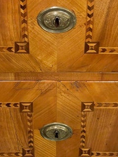 19th c. Biedermeier Walnut Inlaid Commode