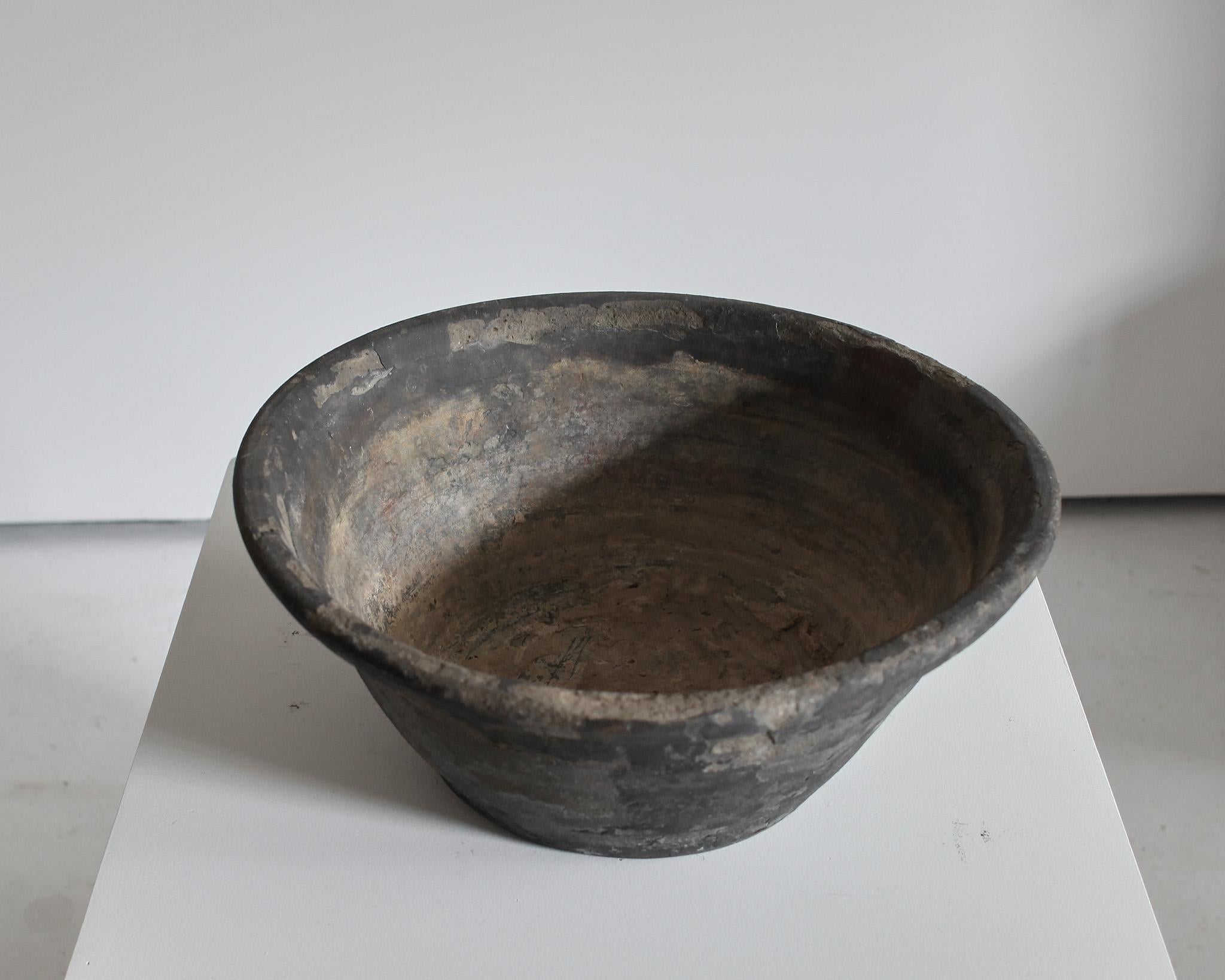 19th Century Black Catalan Terracotta Bowl '2of3' 1