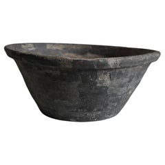 19th Century Black Catalan Terracotta Bowl '2of3'