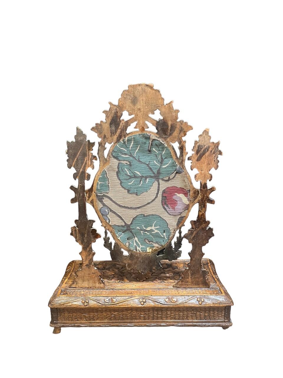 19th C Black Forest Dressing Table w/ Drawer and Mirror For Sale 5