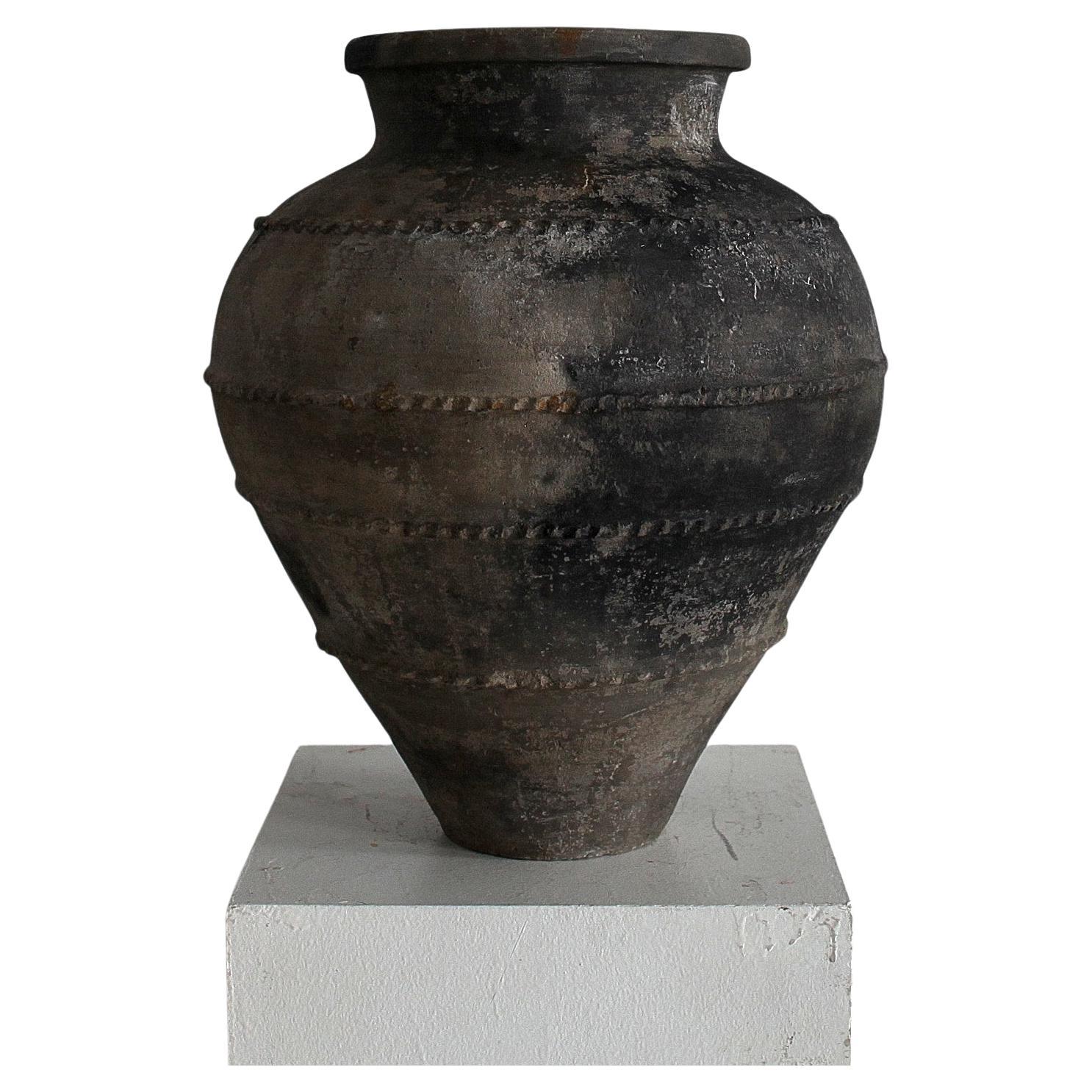 19Th C. Black Terracotta Portuguese Vessel