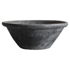 Black Wabi Sabi Catalan Terracotta Bowl '1of3', 19th Century