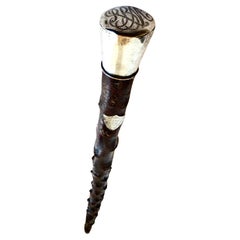 19th C Blackthorn "Irish Walking Stick" With Presentation Inscription Dated 1887