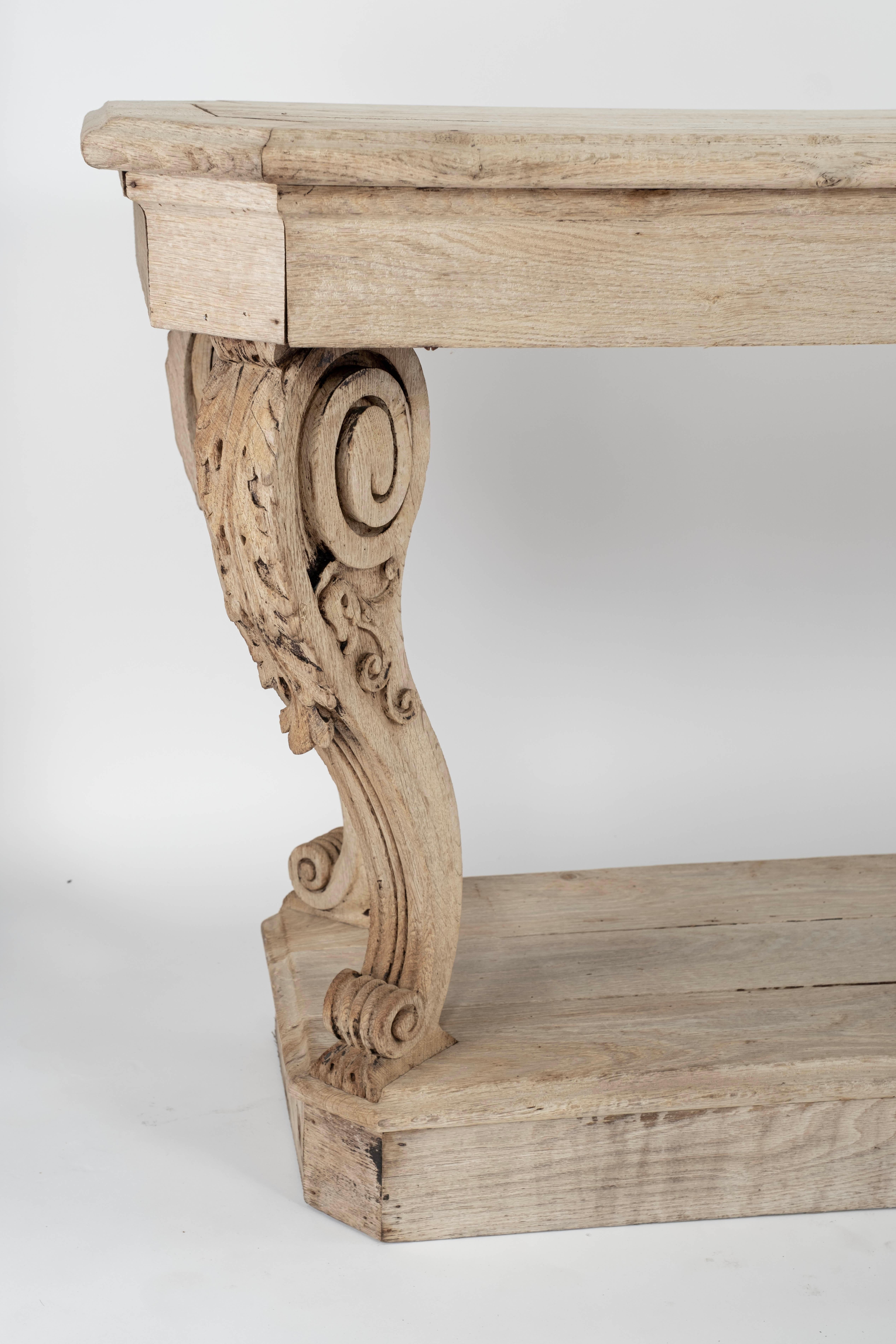 Table ou console de drapier en bois blanchi du XIXe siècle en vente 6