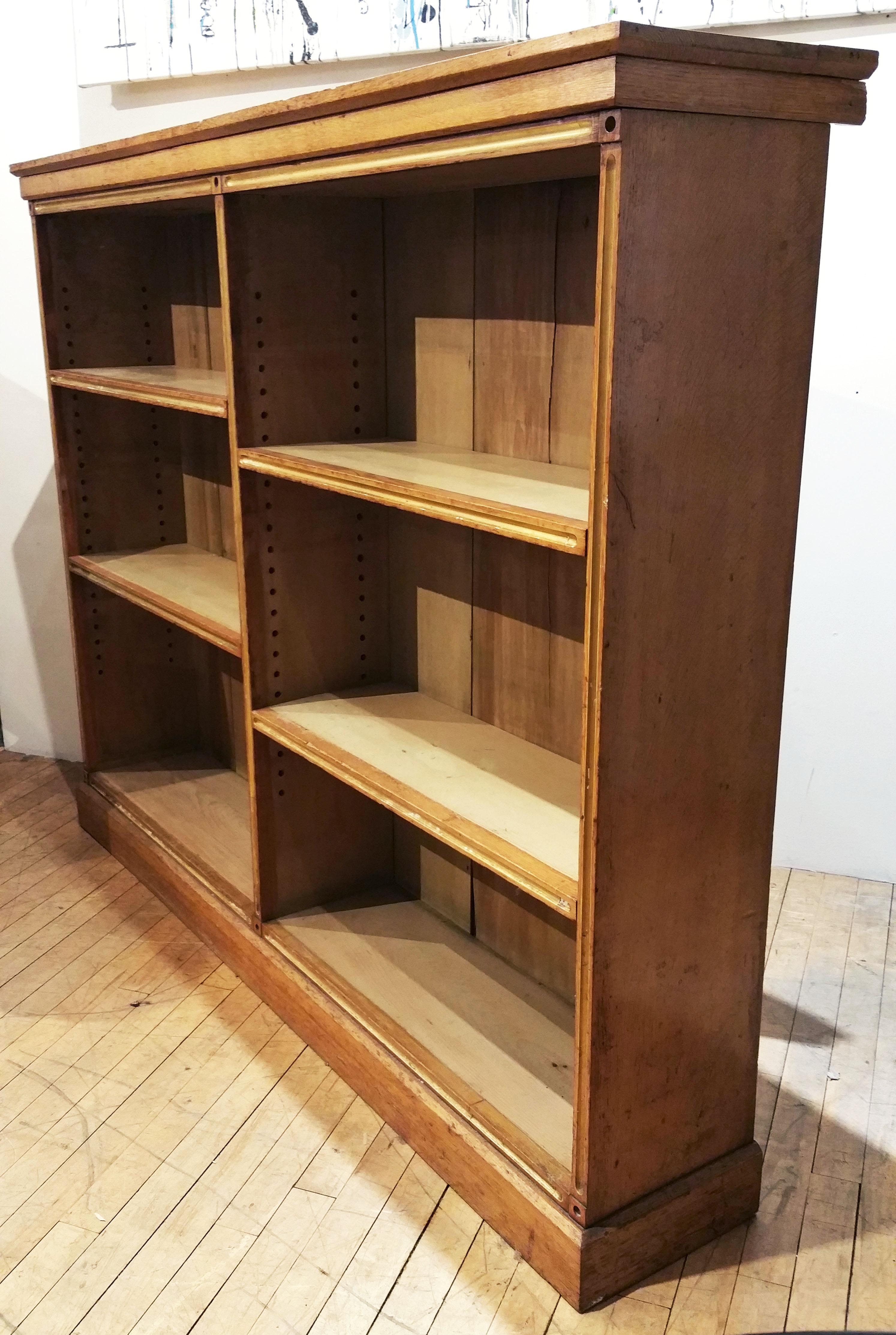 19th Century Blond Oak English Open Bookcase 5
