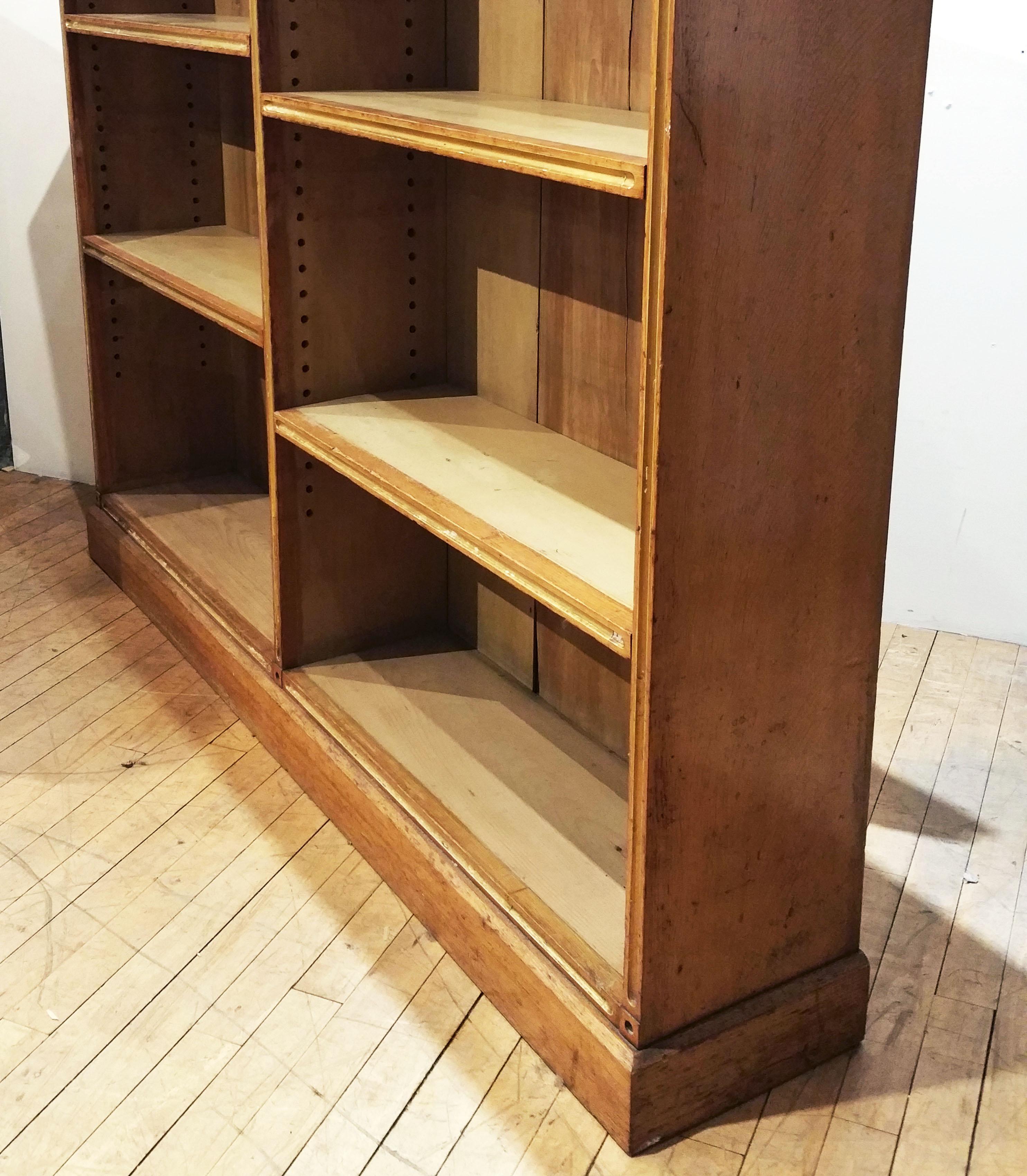19th Century Blond Oak English Open Bookcase 6
