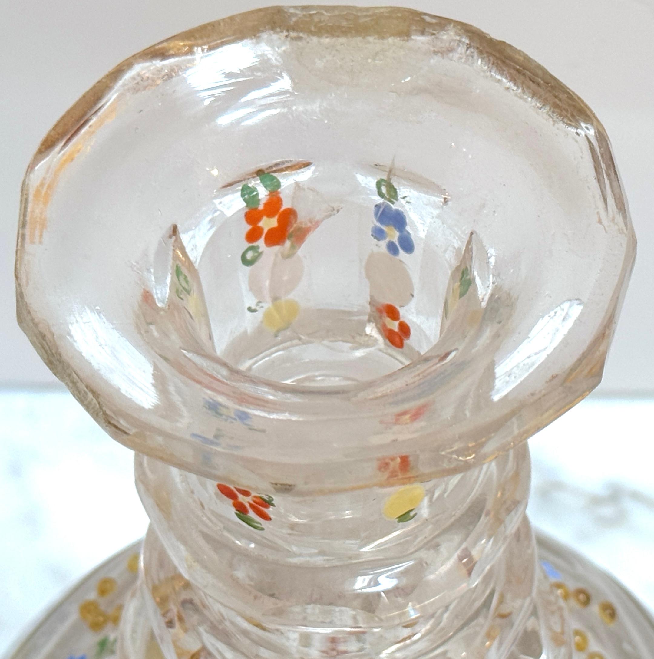 Portrait de carafe persan émaillé Naser al-Din Shah Qajar, Bohème, 19e siècle en vente 5