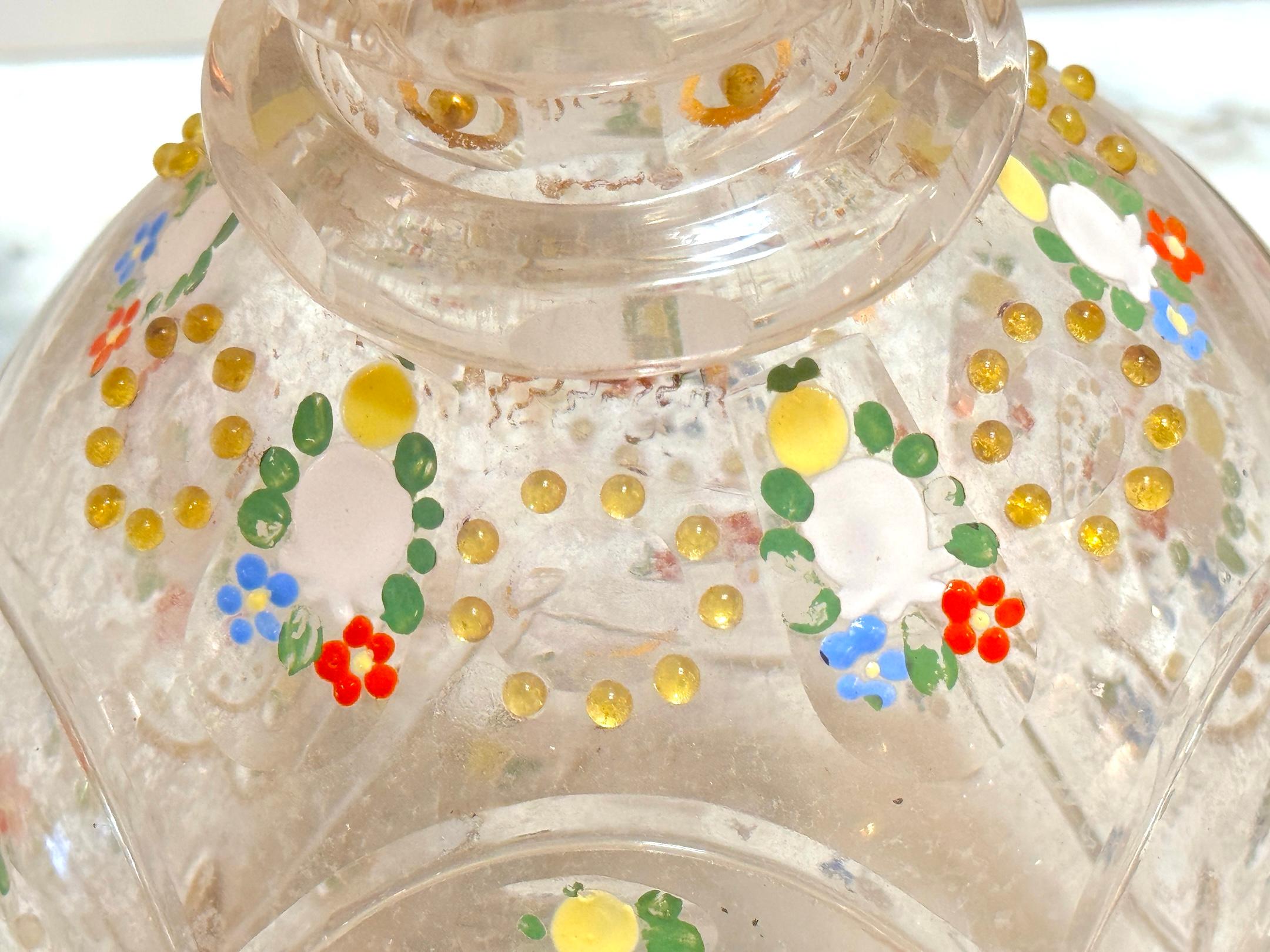 Européen Portrait de carafe persan émaillé Naser al-Din Shah Qajar, Bohème, 19e siècle en vente