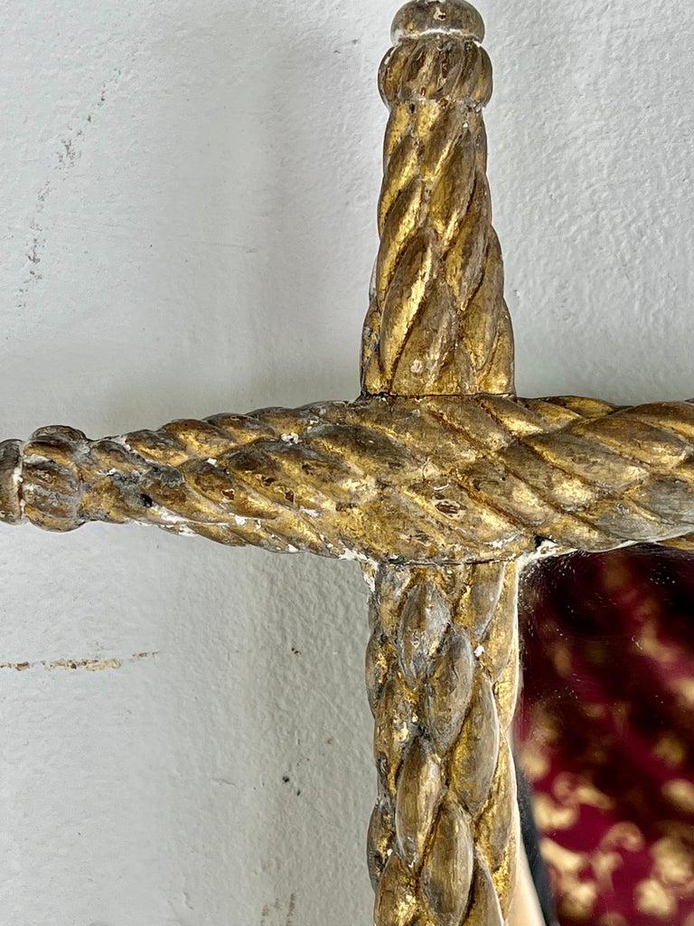 Italian 19th C. Braided Giltwood Mirror For Sale